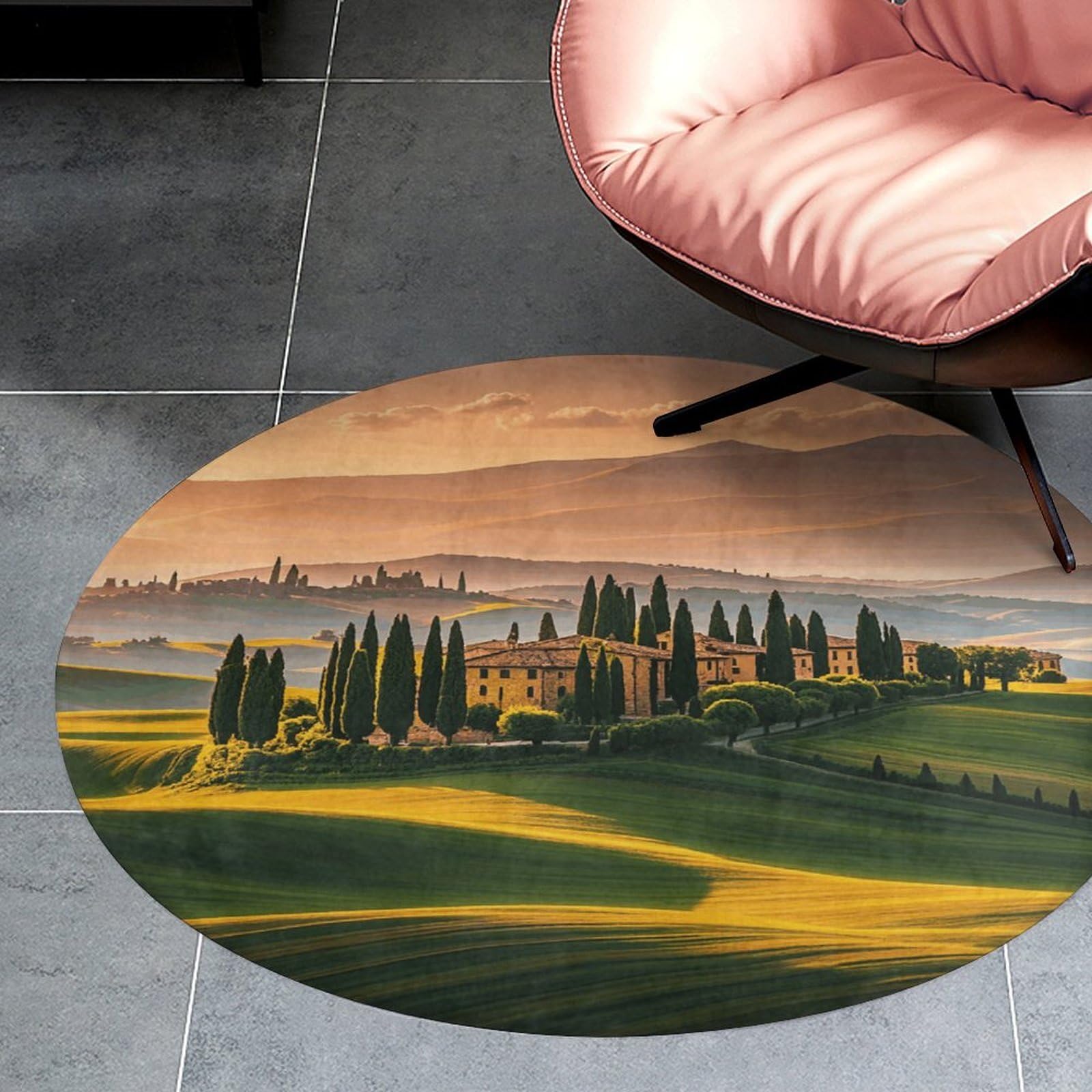 Tapis rond en velours corail antidérapant : la solution contre les sols froids et glissants