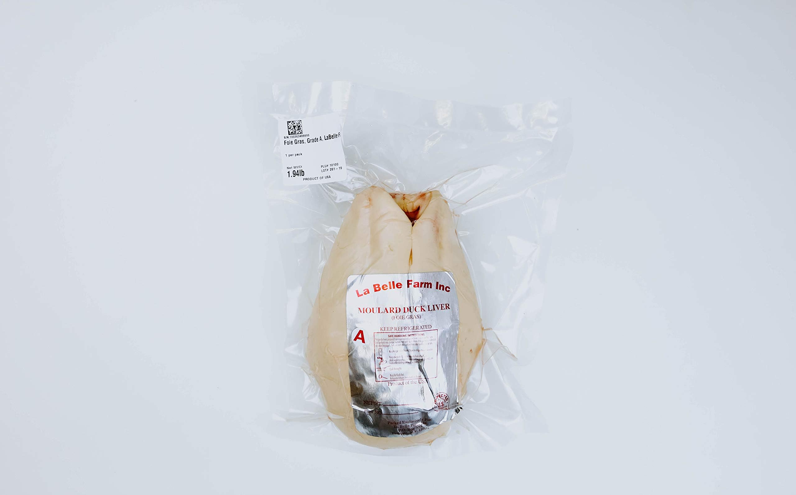 New York State Foie Gras, Fresh, Grade A, 1.2 - 1.6 Lbs, 3 Foie Gras