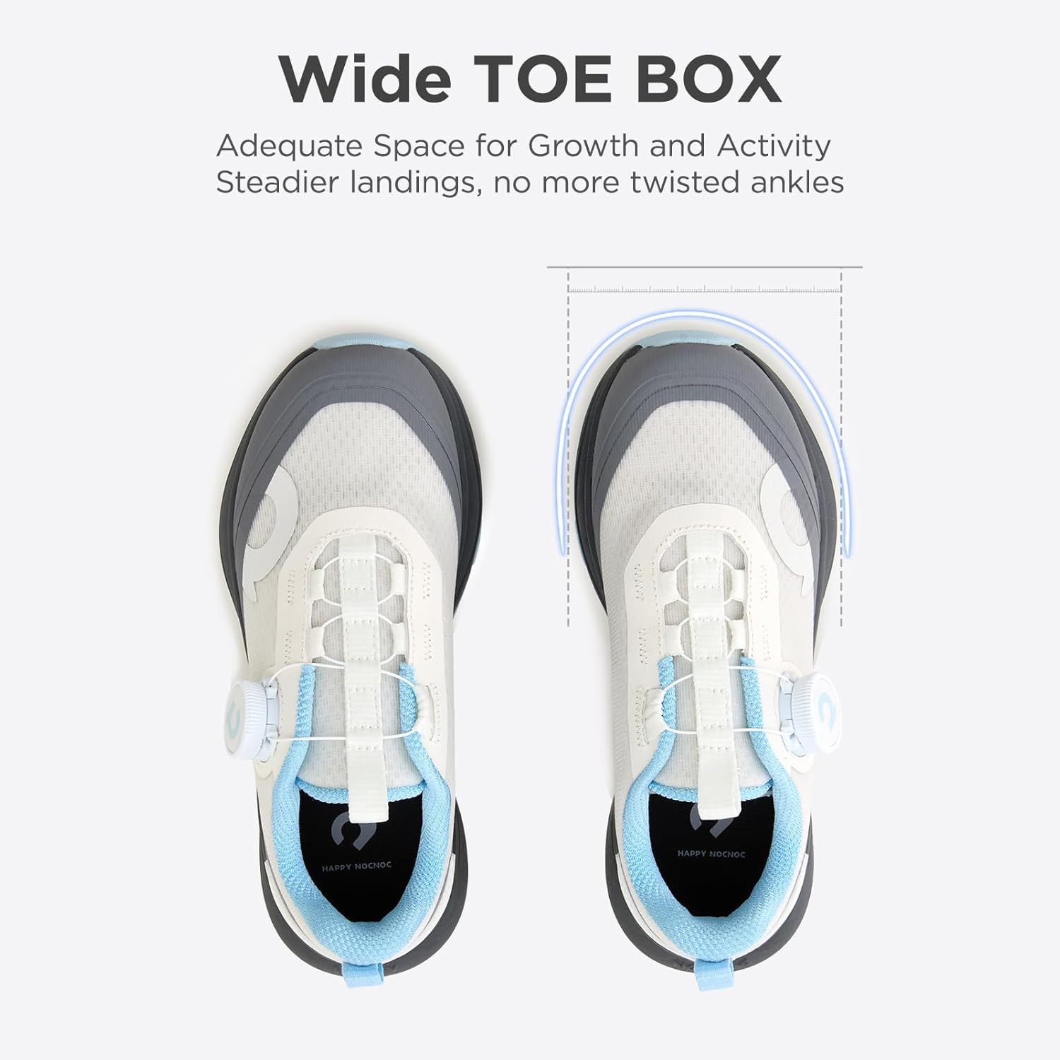 HAPPY NOCNOC All‑MAX Kids Shoes, Boys Girls 3‑Layer Durable Breathable Mesh Running Sneakers, High‑Rebound Cushion Athletic Casual Shoes for Sports & School - Image 6