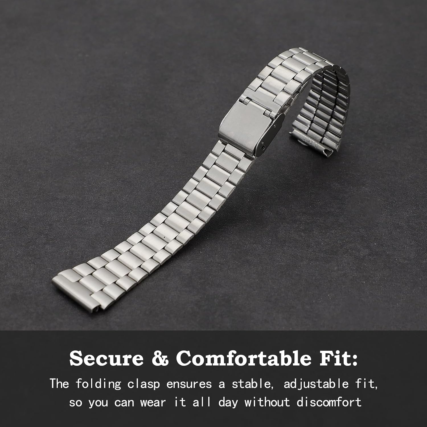 18mm Stainless Steel Replacement Watch Band, Compatible with Casio AE-1200, AE-1000, AE-1300, F-108WH, A-158, A-168, A700W, W-218H, AQ-230A Series, Durable Chain Link Band, Unisex