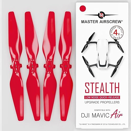 Master Airscrew Bundle - Hélices Stealth para DJI Mavic Air - Negro + Rojo