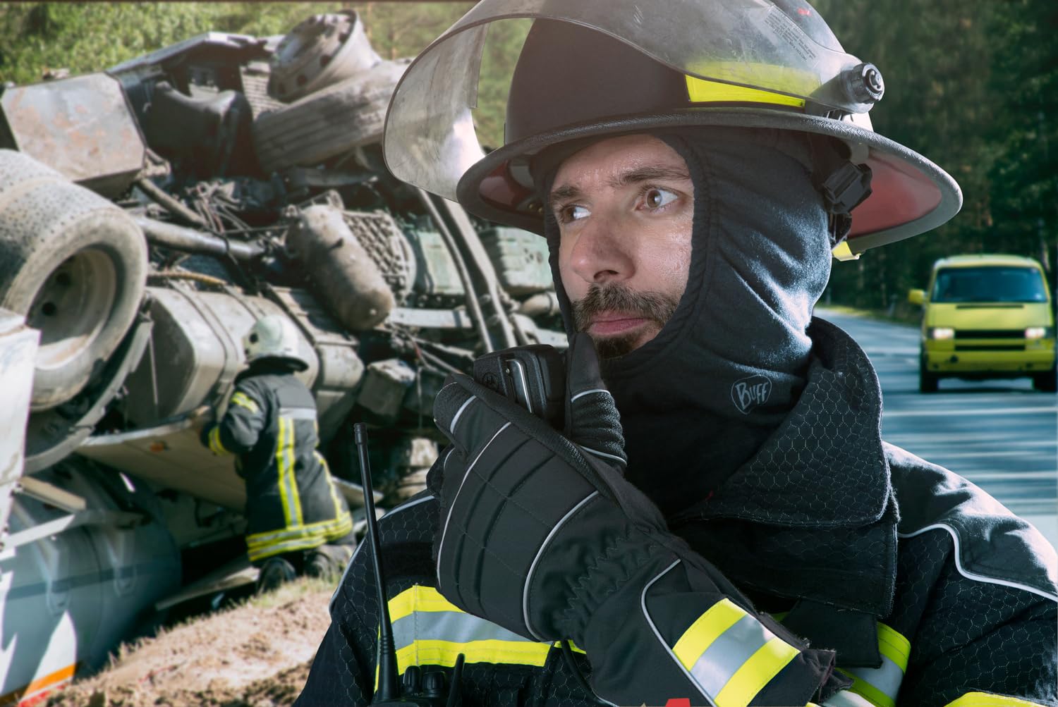 Buff Firefighter Balaclava, Verdugo Hecho con Tejido Ignífugo y Antiestático Nomex, Azul