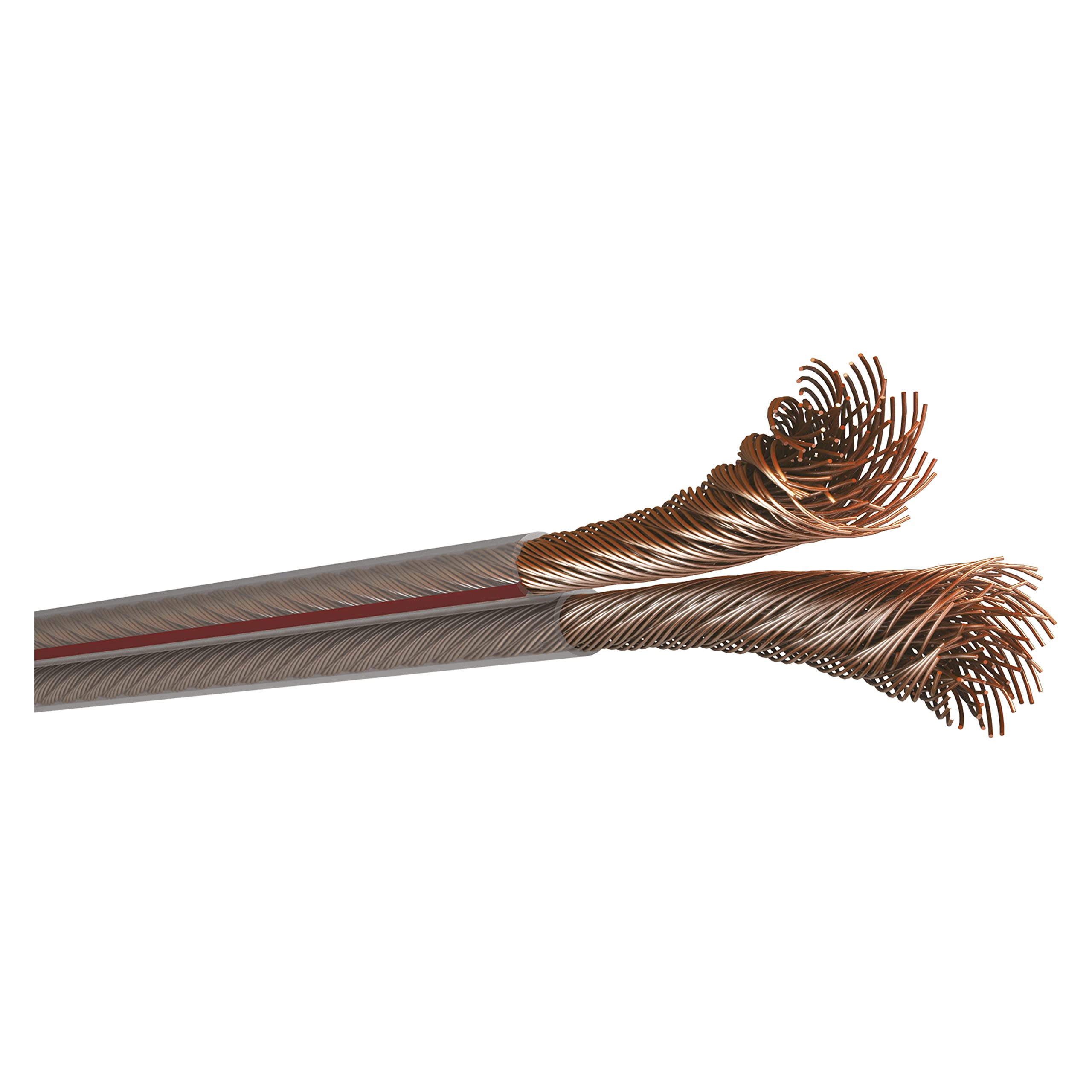 EMOS Kabel głośnikowy OFC 2 x 1,0 mm², 100 m, z czystej miedzi, do głośników i systemów surround, przezroczysty, z oznaczeniem polaryzacyjnym