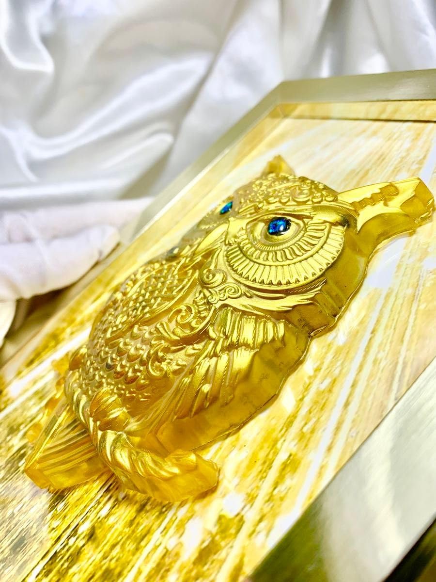 最強金運 幸運のフクロウ オルゴナイトフレーム 勝負運 宝くじ 競馬