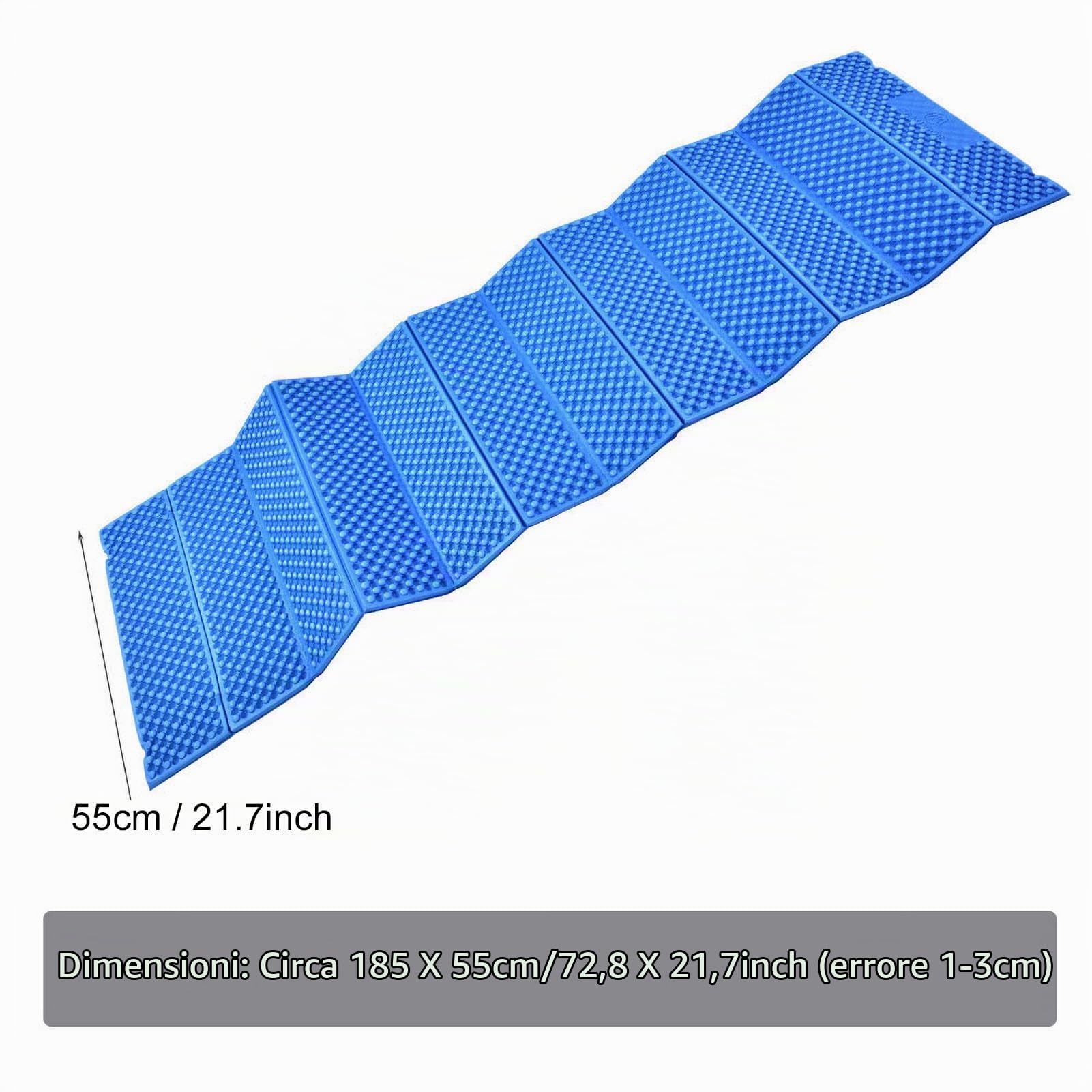 Materassino Pieghevole Campeggio, Materasso Leggero Schiuma Pieghevole XPE Struttura Uovo Escursionismo Trekking Cuscino Impermeabile Seduta Morbida Picnic Aperto 185 x 55 cm