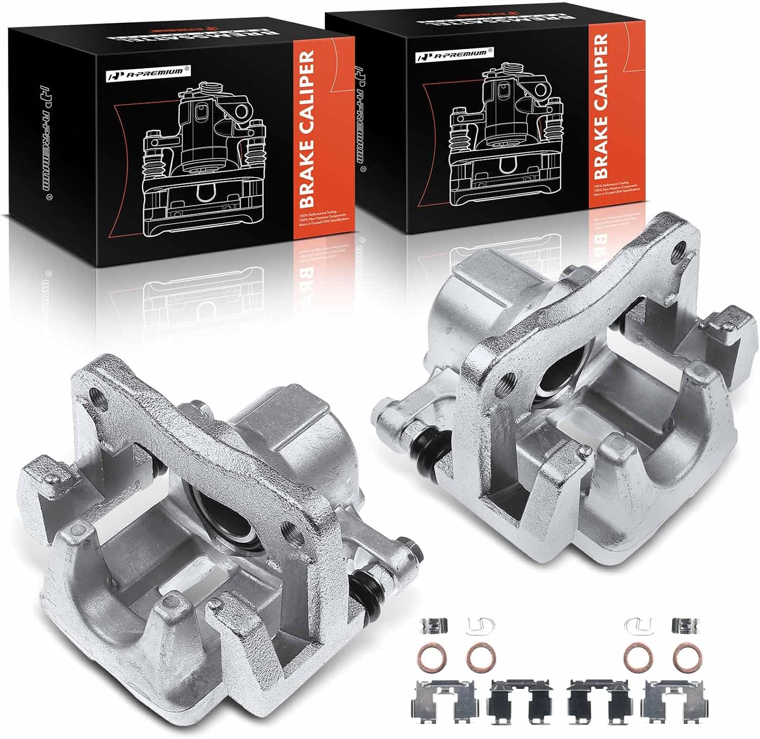 A-Premium Disc Brake Caliper Assembly with Bracket Compatible with Select Toyota Models - RAV4 2012 2013 2014 2015 2016 2017 2018 - Rear Driver and Passenegr Side, 2-PC Set