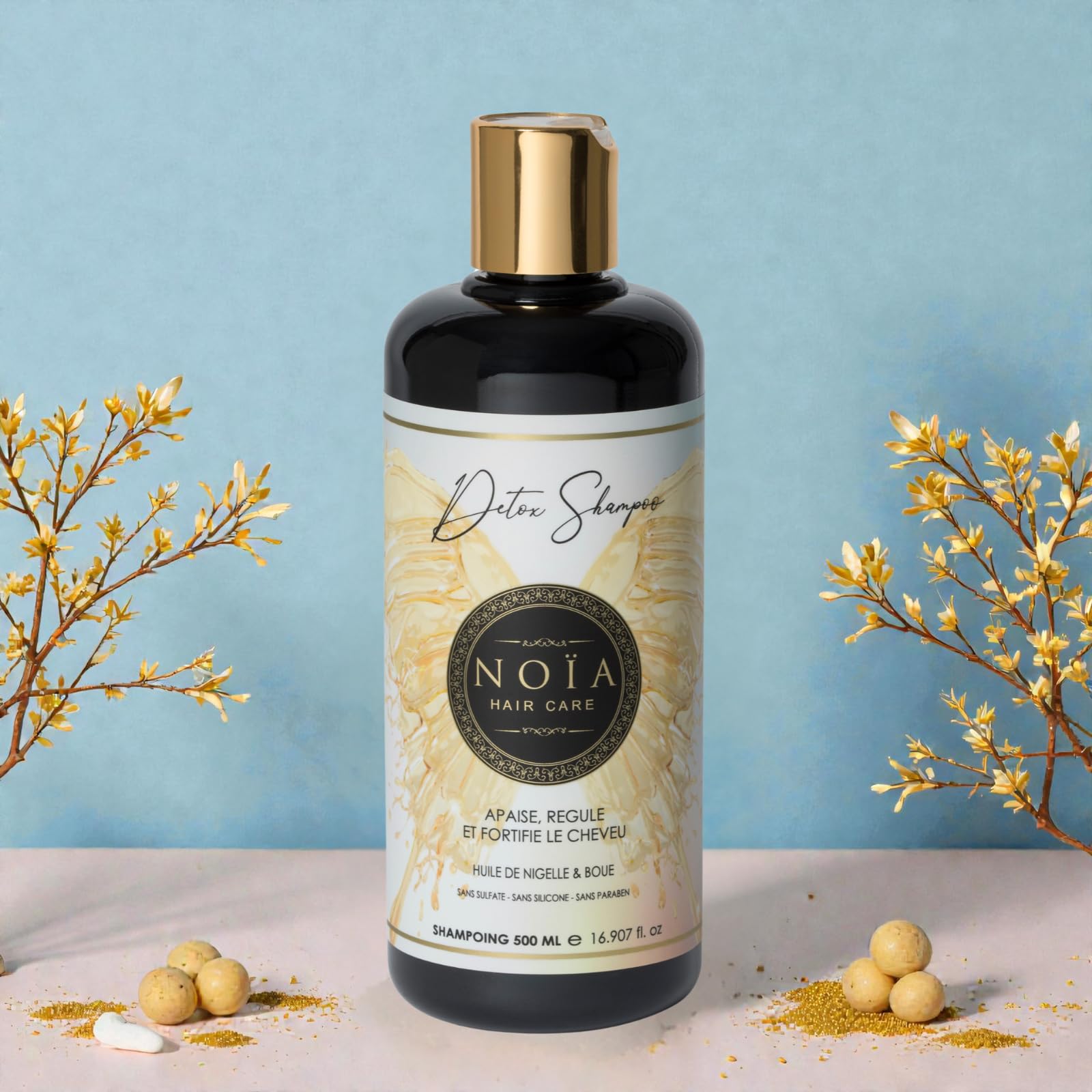 NOÏA HAIR – Coffret Trio Professionnel DETOX – Shampoing 500ml + Masque 500ml + Sérum 100ml – Purifiant & Anti-Pelliculaire – Rééquilibrant Cuir Chevelu – Cheveux Gras ou à Pellicules
