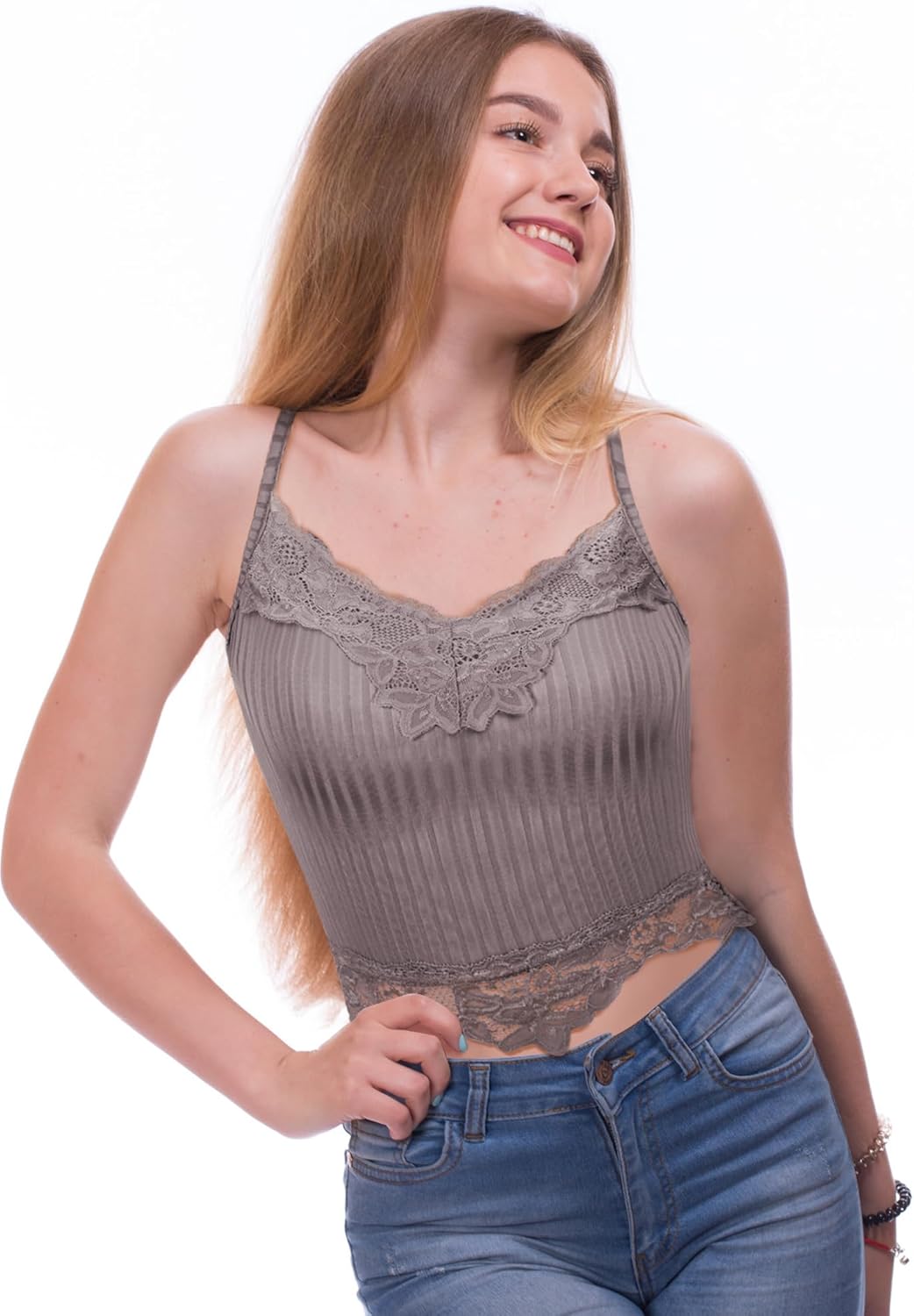 Bencailor Lace Y2k Tank Tops Fairy Grunge Clothes Crop Tops Lace Patchwork Cami Ribbed Knitted Tank for Women - Image 3