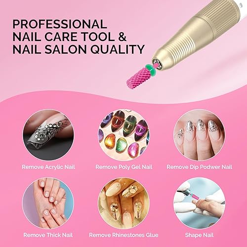 Miniatura 6 de MelodySusie Brocas de barril cónico para uñas, brocas de tungsteno de carburo de 332 pulgadas, adecuadas para manicura, pedicura, cutícula, esmalte