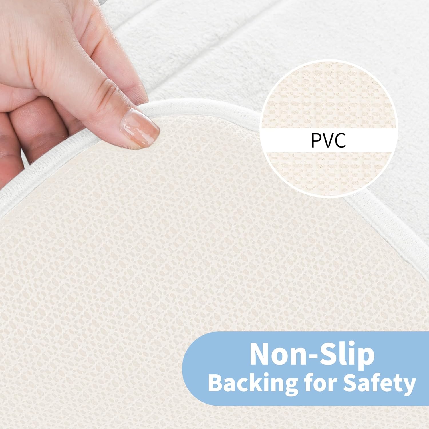 Cupic Cupid Super Soft Memory Foam Bath Mat, White Bathroom Rugs, Non Slip Bath Mats for Bathroom Floor, Machine Washable Rugs for Shower & Tub, Quick Dry Bath Carpet for Decor, 24" x 36"