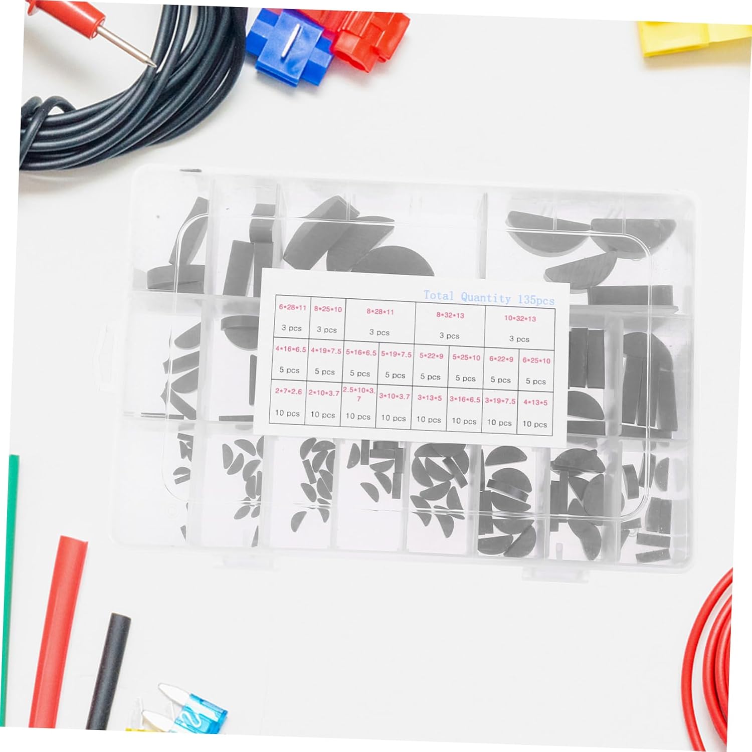 PRETYZOOM Assortment Kit 135pc Crescent Key Set Half Carbon Steel M2-m10c Fit for Pulleys