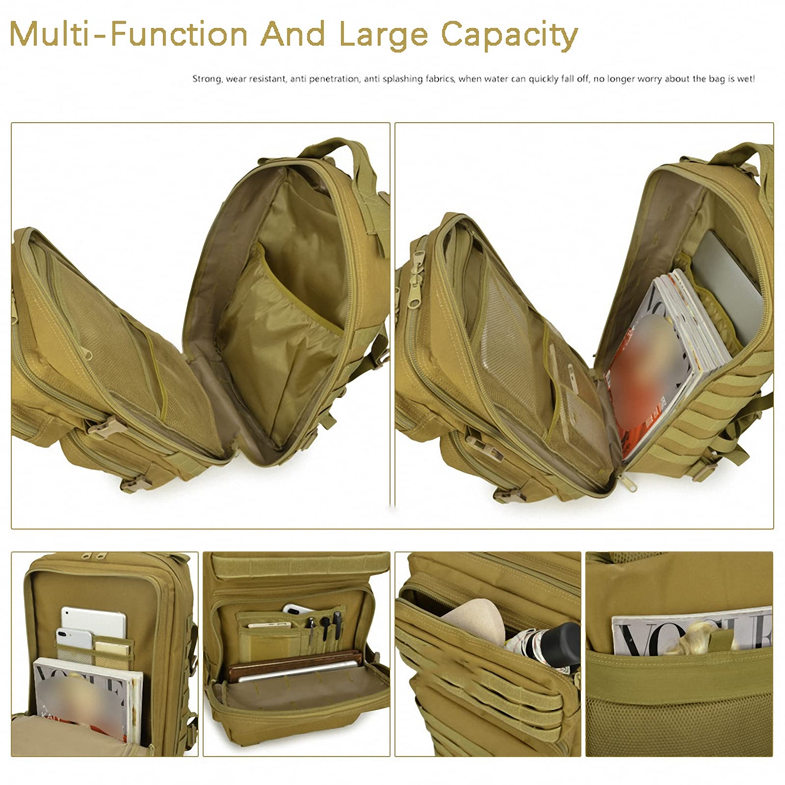 20L Outdoor Tactical Camouflage Survival Rucksack, molle Army Assault Field Daypack/Tasche/Pack,fürbergsteigen,wandern,Radfahren,Jagd,Camping,Sport packsack