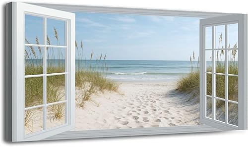 Miniatura 31 de 20"x 40" Canvas Wall Art Vintage Window Landscape Farmhouse Nature Scenery Warm Framed Pictures Painting Print Large Wall Art for Living Room