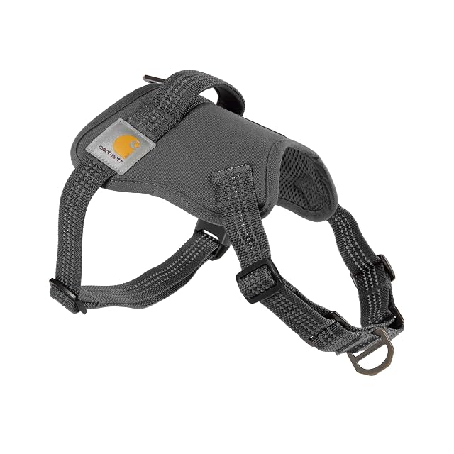 Carhartt Arnés de nailon para perro, sin tirones, color grava, talla S