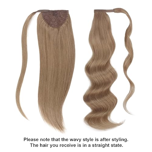 Miniatura 2 de ABH AMAZINGBEAUTY HAIR Cola de caballo de cabello humano Remy para mujer, fácil de usar, 3.53oz, rubio sucio con reflejos rubios cálidos de playa,