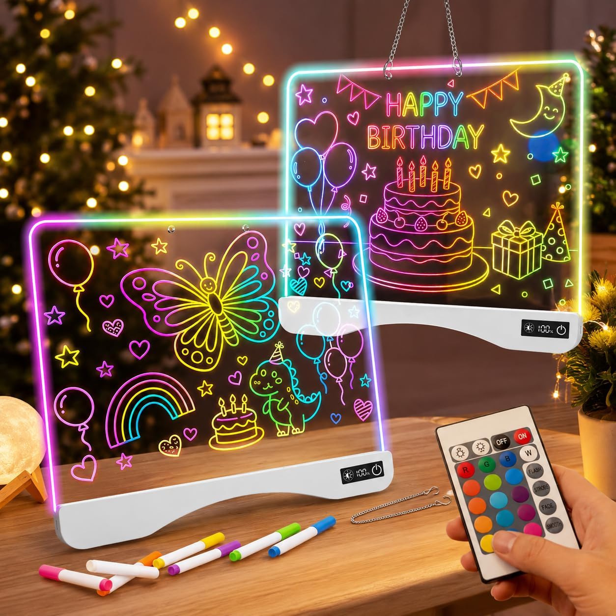 16" LED Drawing Board with Remote & Touch Control, Rechargeable