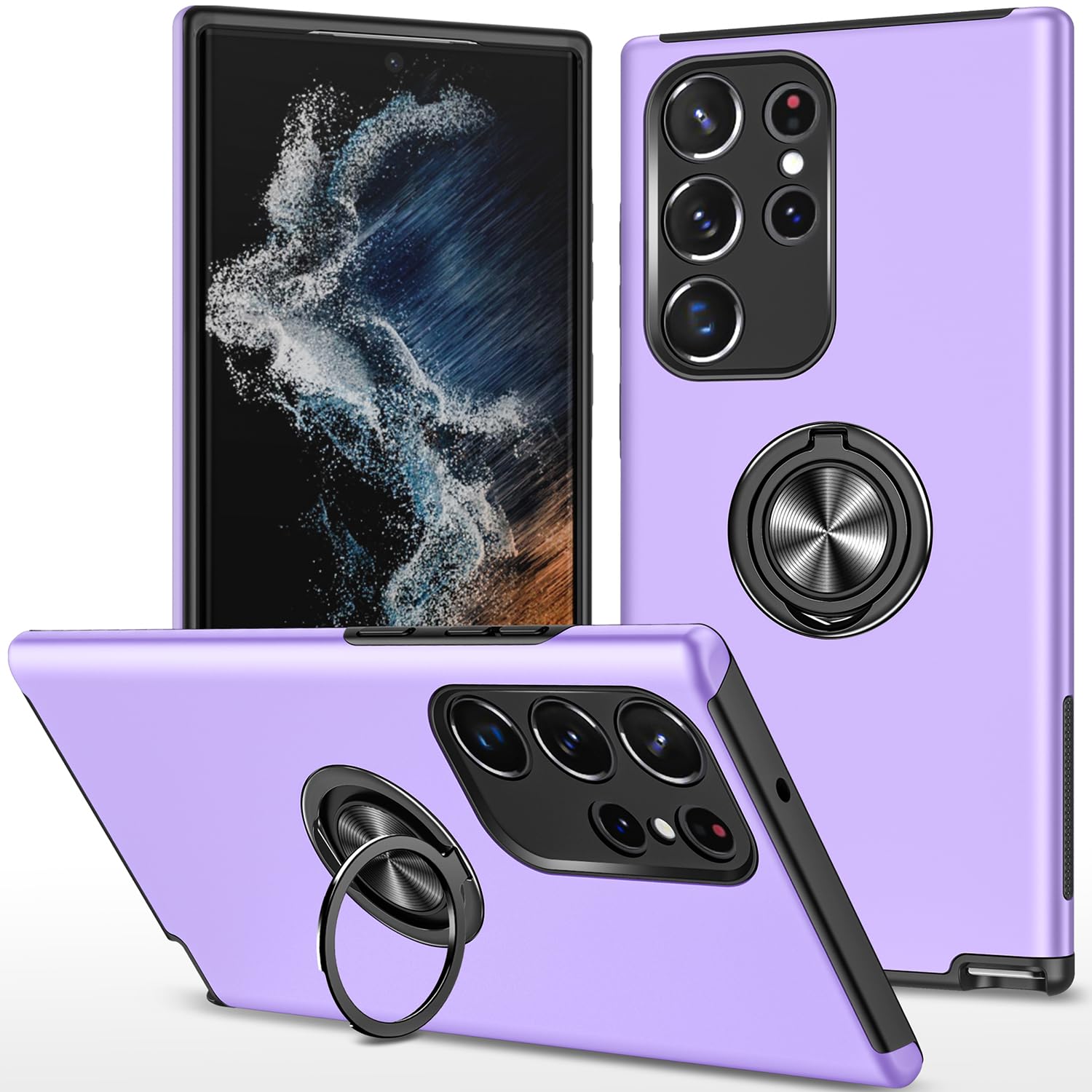 for Galaxy S24 Ultra Case for Samsung S24 Ultra Case Military Grade Shockproof Built-in Ring Holder Kickstand Car Mount Armor Heavy Duty Protective