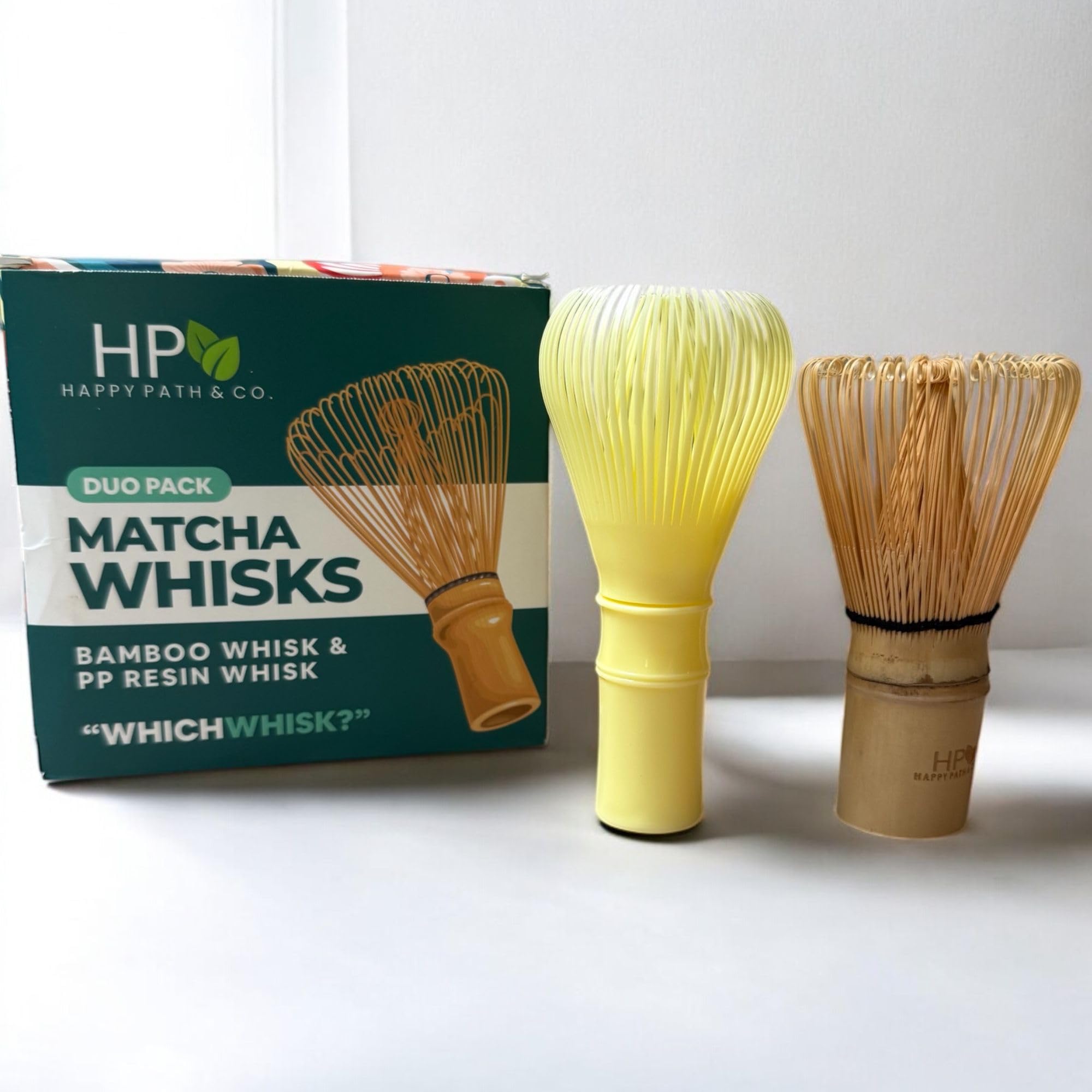 HAPPY PATH & CO Matcha Whisks - Bamboo & Resin Matcha Whisk | Chasen Matcha Whisk | Traditional & Modern Whisks for Matcha Tea Preparation | Durable, Sustainable & Reusable for Koicha, Usucha, Lattes
