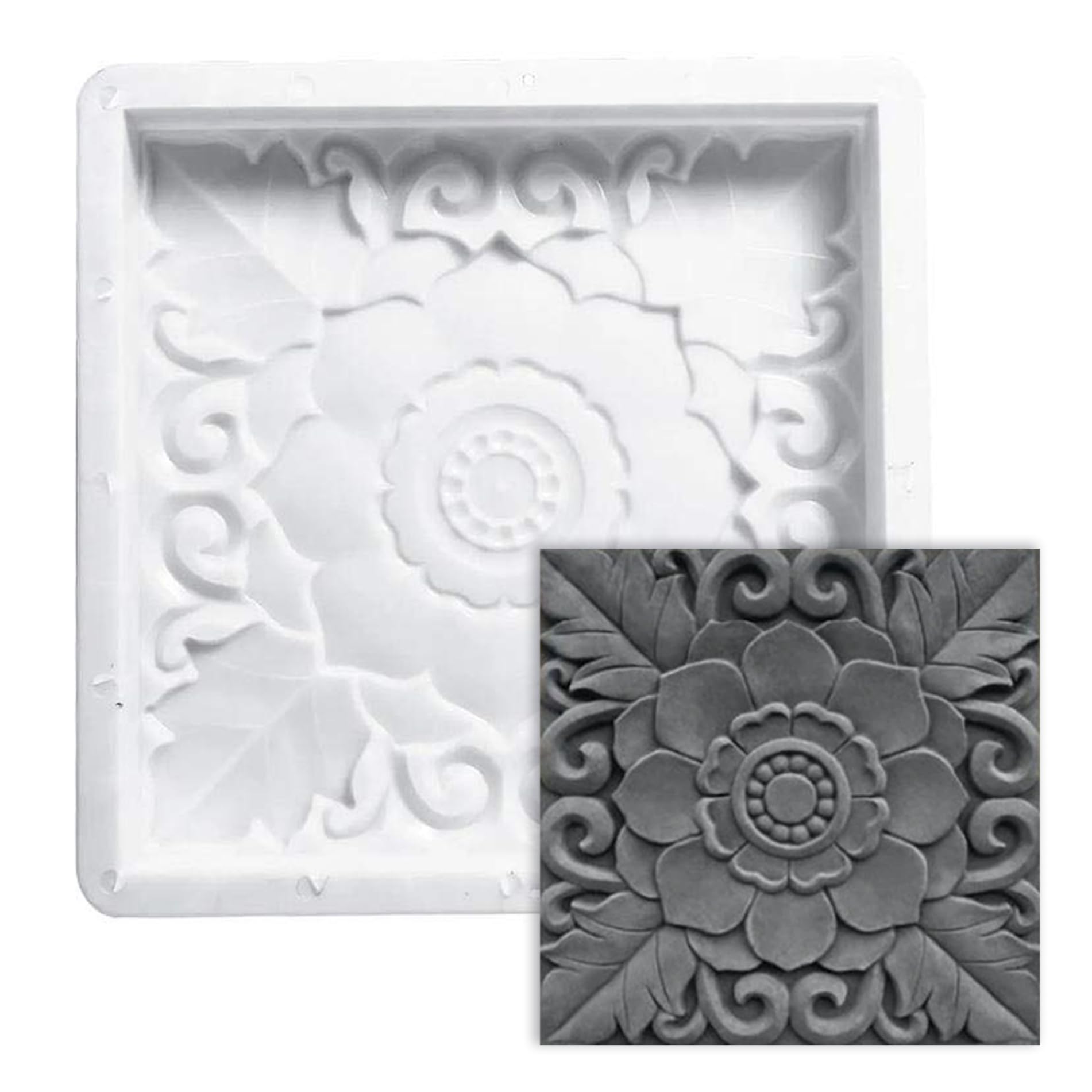 Stampo a pavimentazione quadrata, stampo in cemento da giardino da giardino 40x40 cm, stampi per pavimentazione in pietra a trampolino di mattoni, produttore del percorso del tono per pavimentazione