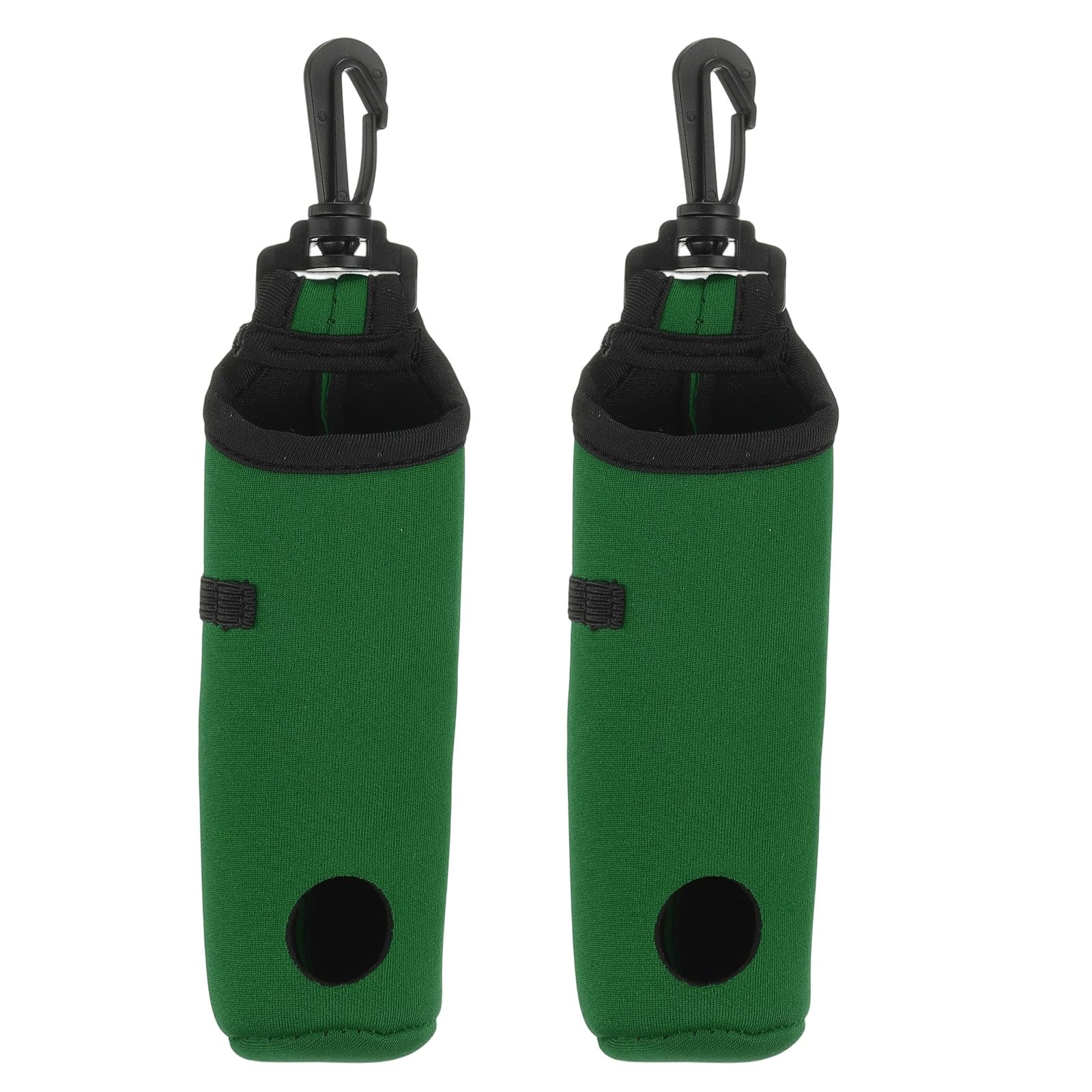 Uxcell 2 Pack Golf Ball Carry Bag, Waist-Mounted Storage Bag Neoprene Golf Tee Holder Pouch with Lightweight Hook for Men and Women, Dark Green — image 1