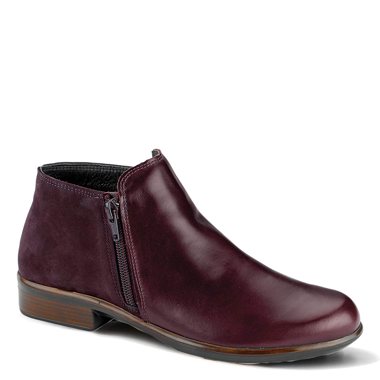 NAOT Footwear Women's Helm Ankle Bootie with Cork Footbed and Arch Support - Double Zipper - Low Heel - Comfort and Support - Lightweight and Perfect