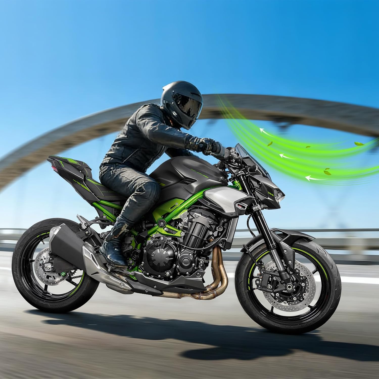 Motorcycle Windshield Windscreen +60mm Higher Fit for Z900 Z 900 2025 Wind Deflector Visor, Light Smoke