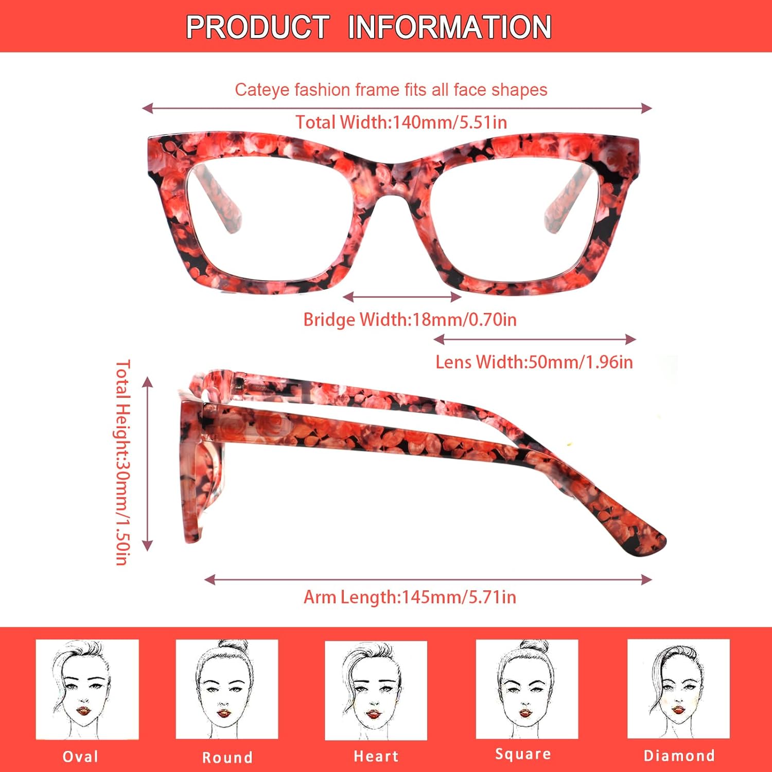 6 Pack Oprah Style Reading Glasses for Women Blue Light Blocking Computer Square Readers with Spring Hinge (Mix Color-7, 2.5, x) - Image 2