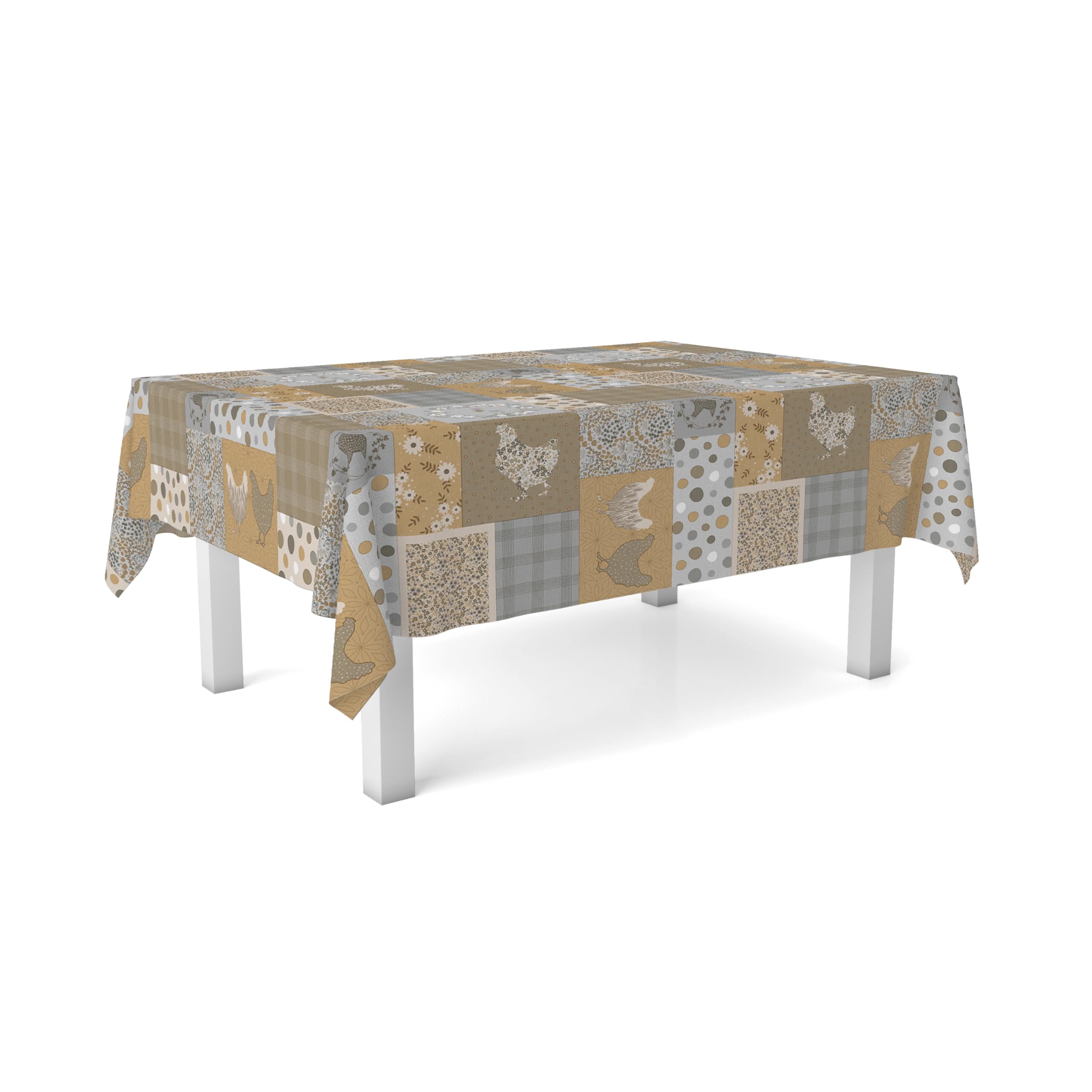 Martina Home Tablecloth Oilcloth Patch Beige 250cm x 140cm, 98.4 x 55.1 inch (Square) - Image 2