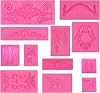 Mnixy Pack of 12 Silicone Moulds, Relief Moulds, Flower Vine Moulds, Silicone Moulds, Decoration Mould, Silicone Fondant for Decoration and Craft Projects