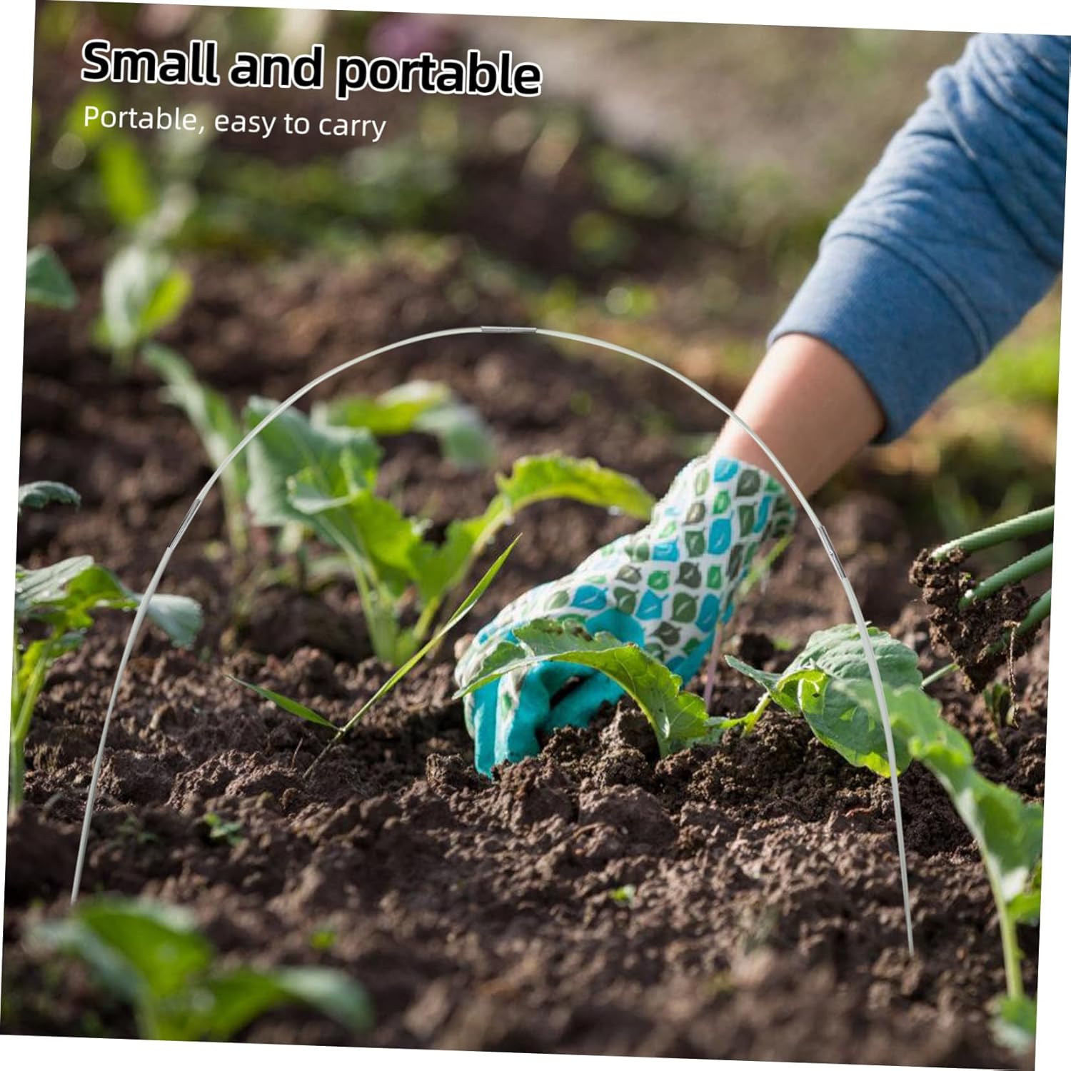 1 Set Fiberglass Garden Greenhouse Tunnel Support Cage for Raised Beds Row Cover Plant Support Stakes