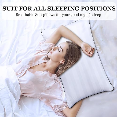 Miniatura 5 de Almohadas de cama para dormir, tamaño estándarqueen, juego de 4 almohadas de lujo de calidad de hotel para dormir de lado y boca abajo, almohadas