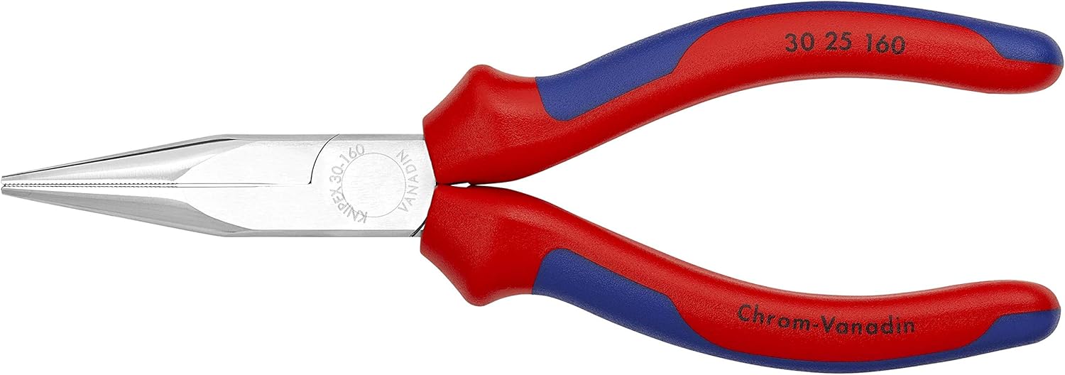 Knipex 30 25 160 Long Nose Pliers 6,3" with round jaws with soft grip