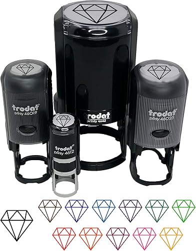 Diamond Engagement - Sello de goma autoentintado para sellar tinta, planificadores de manualidades, tamaño pequeño de 34 pulgadas, tinta verde