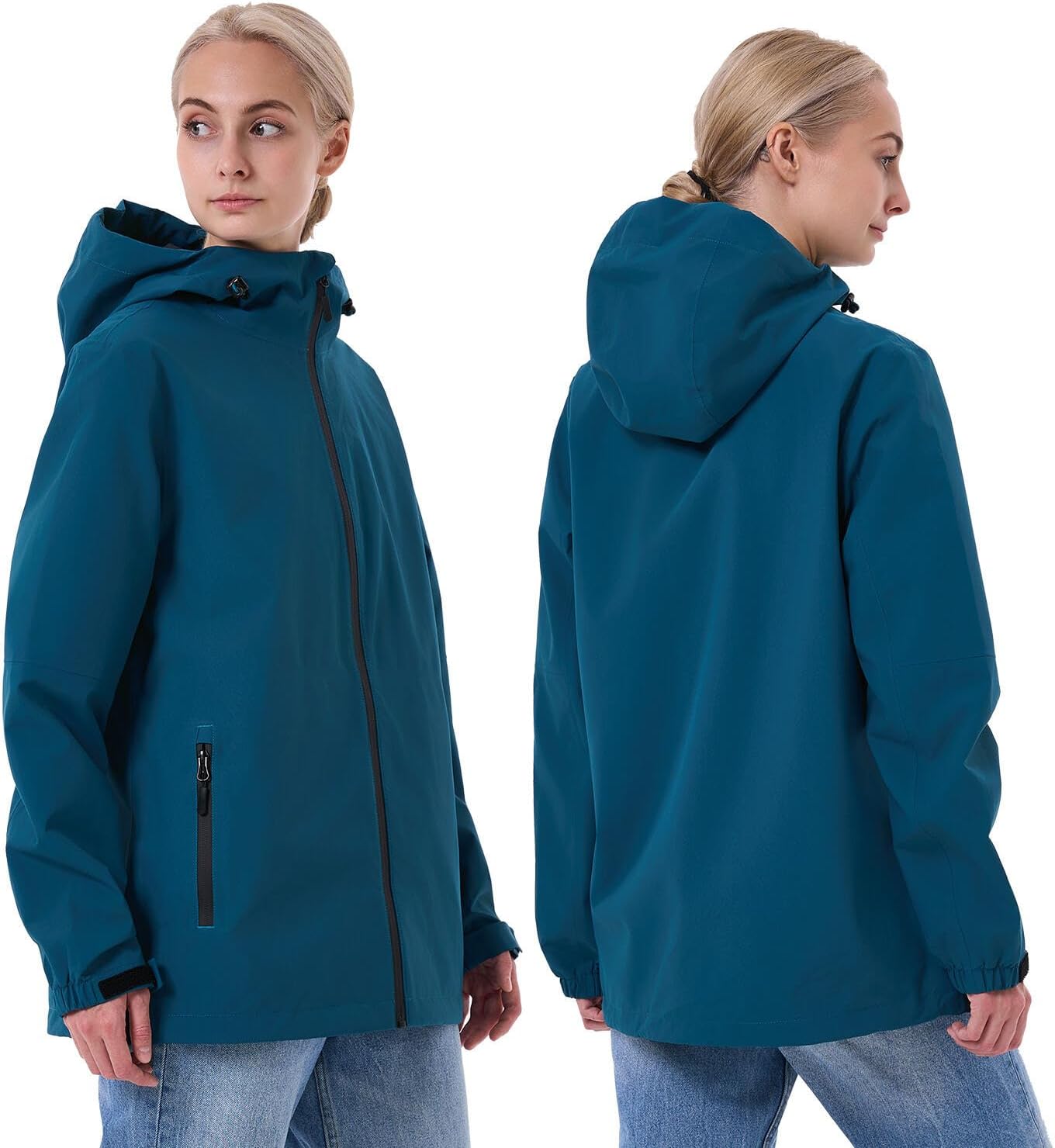 Rain Jacket Women Waterproof Lightweight Rain Coats for Women Raincoats With Hood for Cycling Hiking Climbing - Image 2