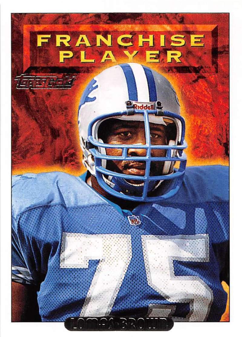 1993 Topps Gold Football #82 Lomas Brown Detroit Lions FP Official NFL Trading Card Parallel From The Topps Company