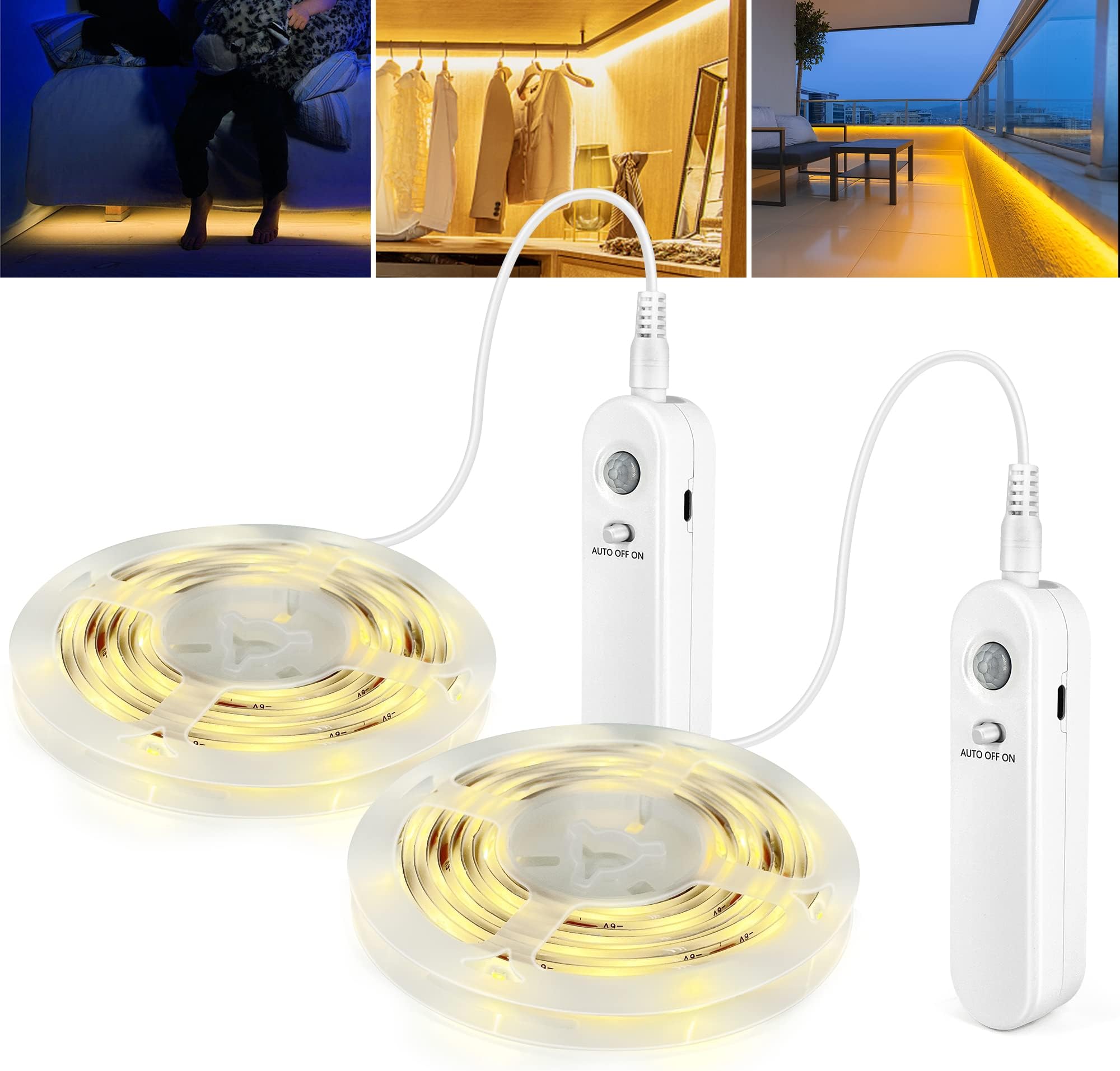 Sticky Light - Luce LED Con Sensore Di Movimento, 10 LED, Aggancio Magnetico