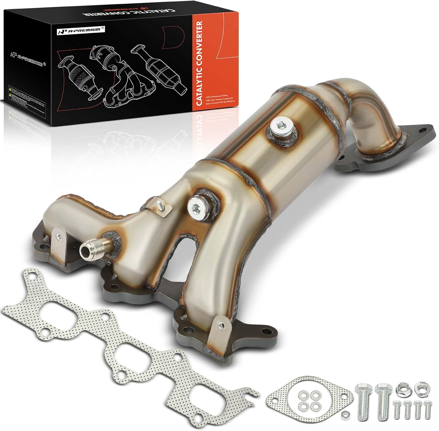 A-Premium Front Right Exhaust Manifold Catalytic Converter Kit Direct-Fit Compatible with Dodge Avenger 2008-2010 & Chrysler Sebring 2007-2010, 2.7L, EPA Compliant
