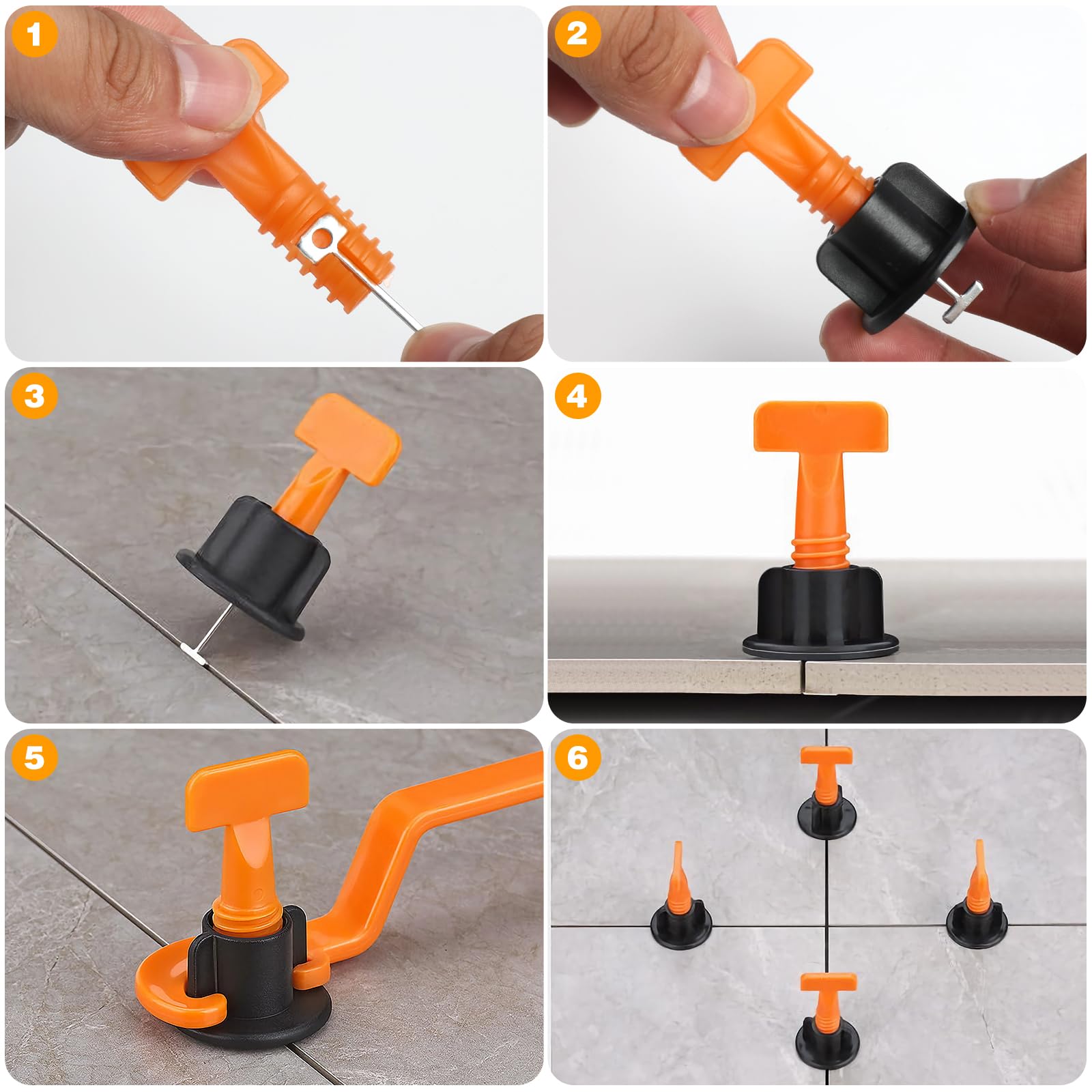 LATERN Tile Leveling System Kit, 300Pcs 1.6mm Tile Spacers Clips