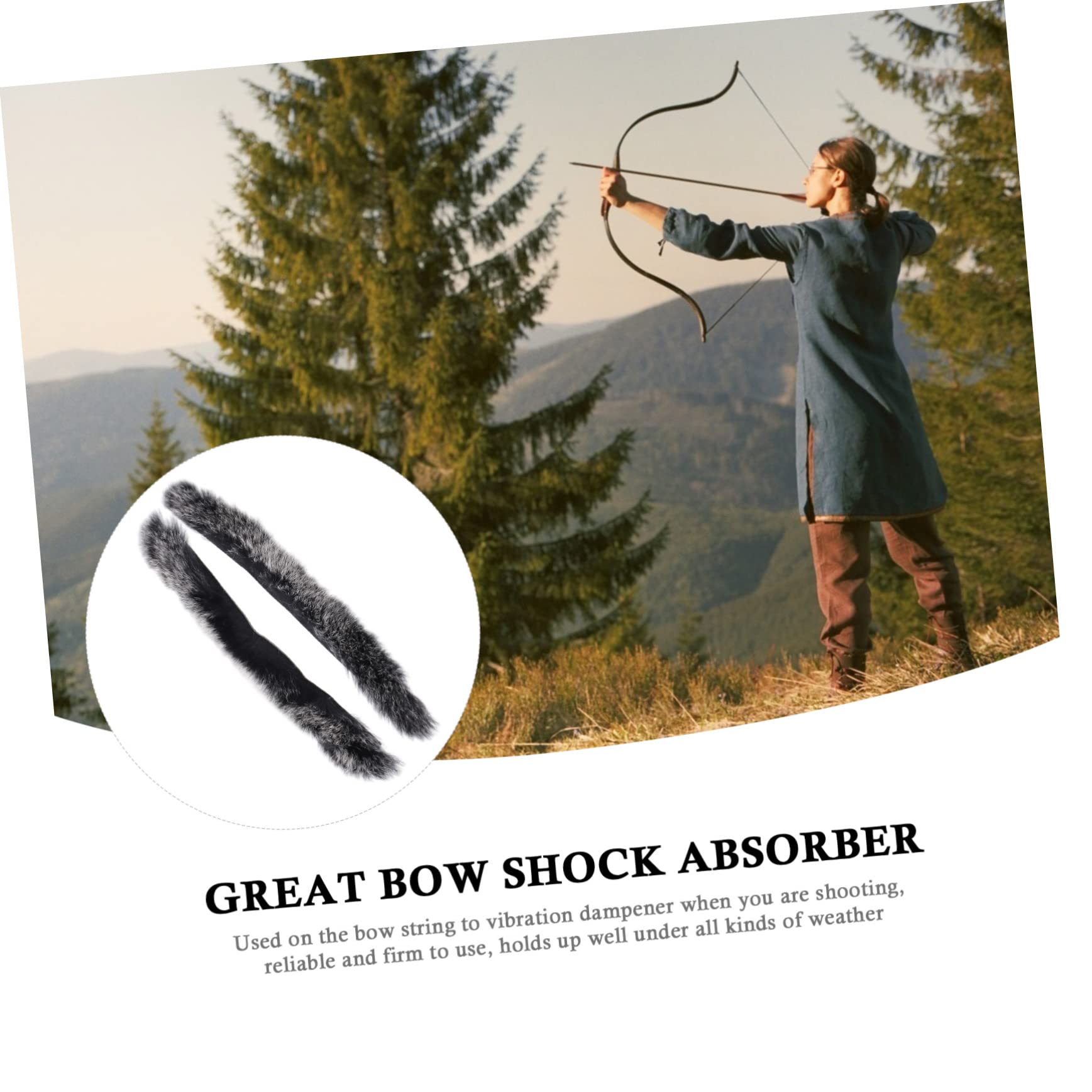 Garneck 6pcs Shock-Absorbent Bowstring Stabilizer Hair Dampener for Hunting Noise and Reduction Lightweight and Easy to Use for and Traditional