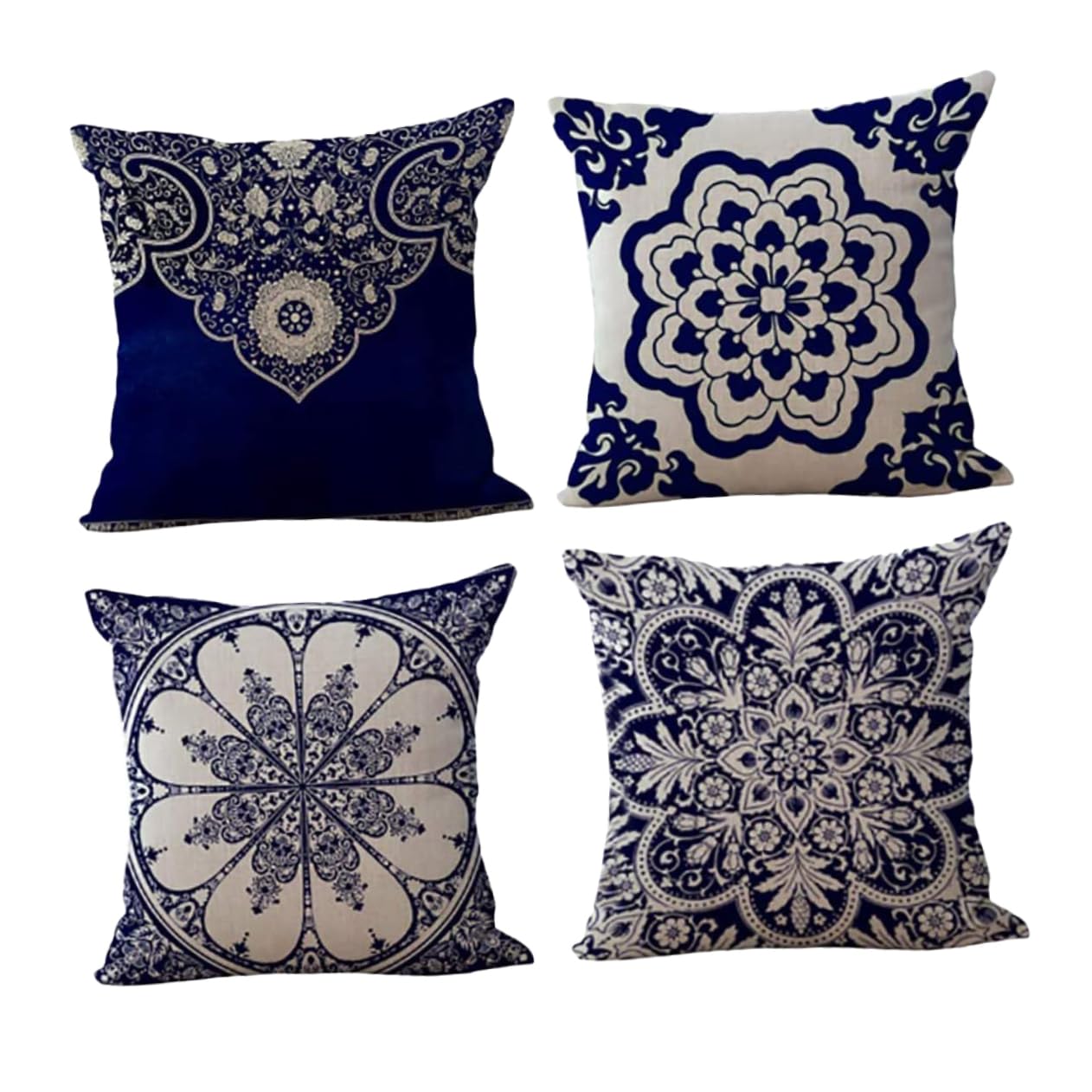 Housses de coussin lin Cabilock floral lot de 4 taies salon
