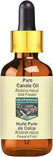 DEVPRAYAG Pure Canola Oil (Brassica Napus) with Glass Dropper Cold Pressed 50ml (1.69 oz)