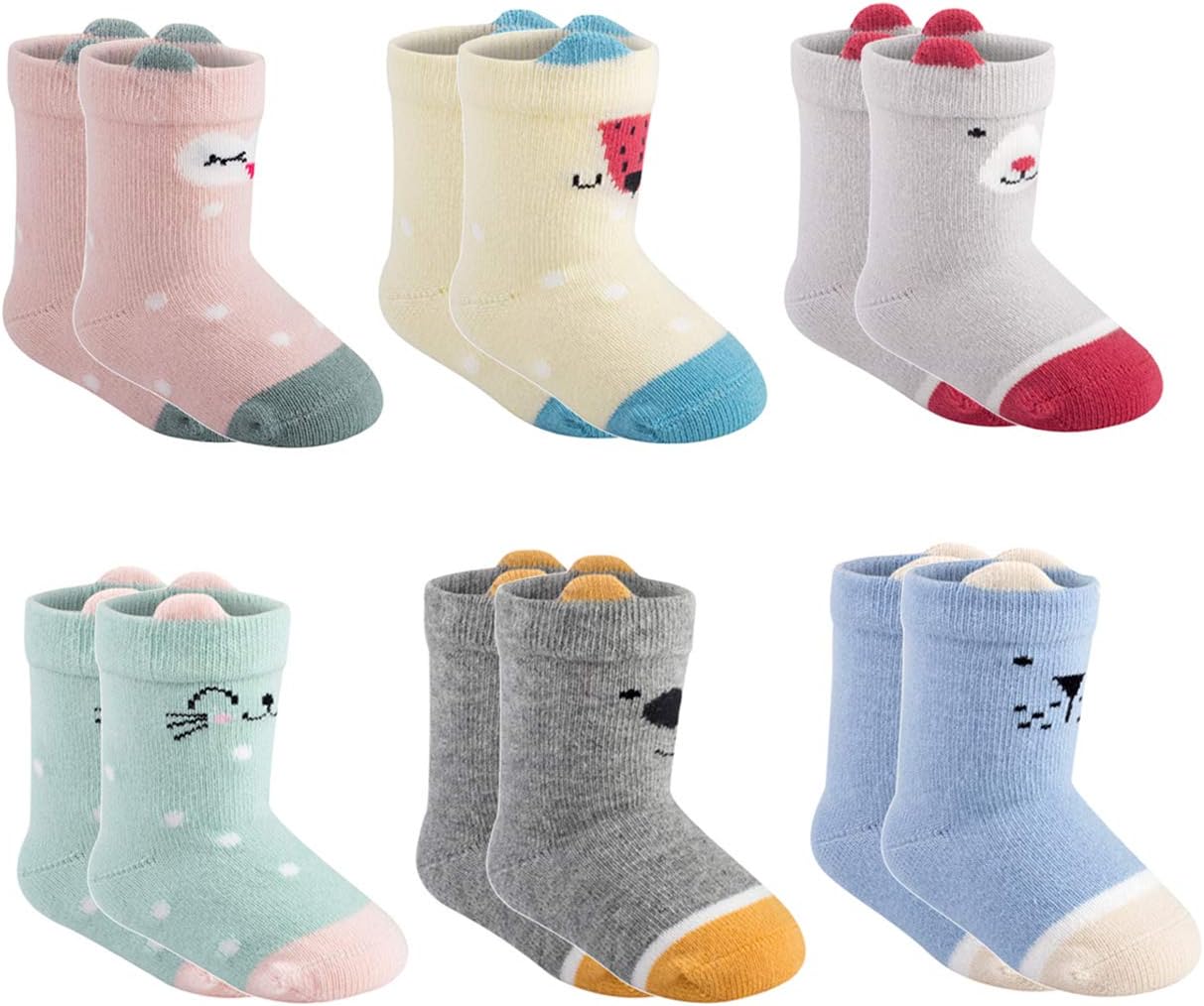 Newborn Baby Socks - 6 Pairs Girls And Boys Infant Socks 0-6 Months Gifts