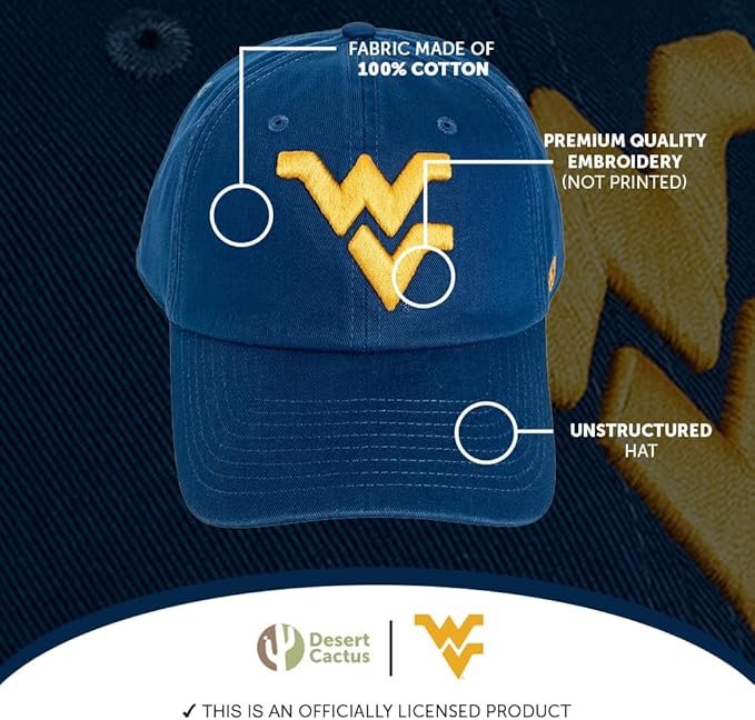 Gorra Desert Cactus West Virginia University Baseball Hat Ajustable miniatura 4