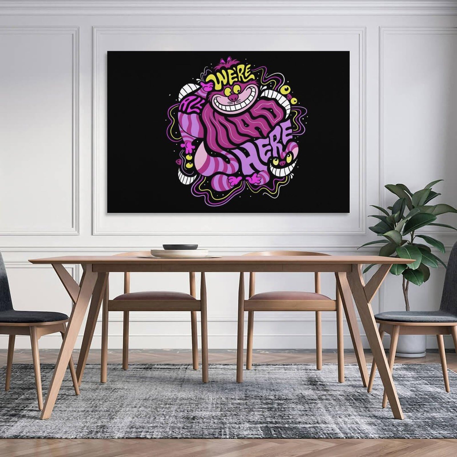Amazon.co.jp: 不思議の国のアリス チェシャ猫 アートポスター 飾り絵