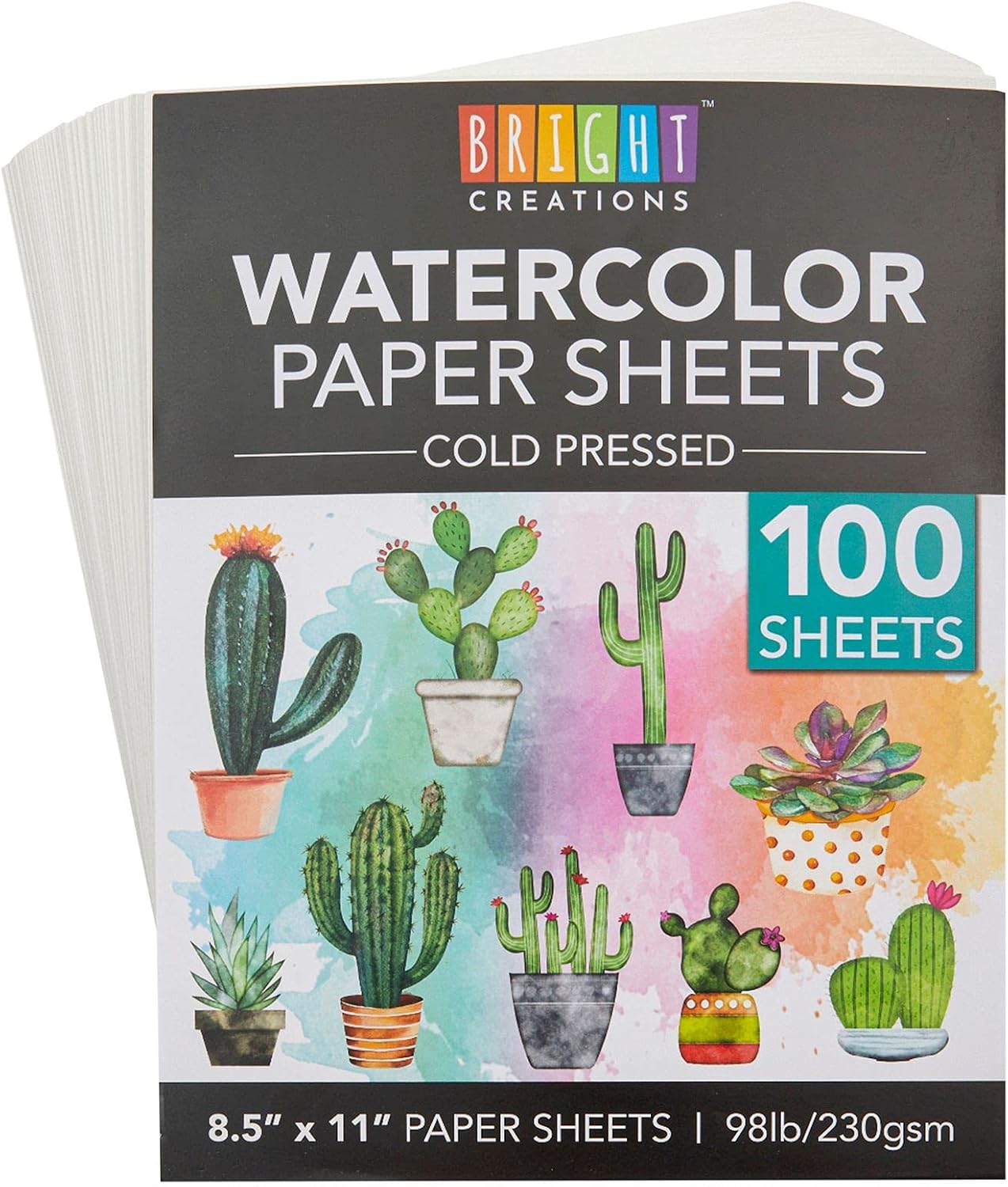 Cold Press Watercolor Paper, 100 Sheets for Artists, Beginners (8.5x11 in)