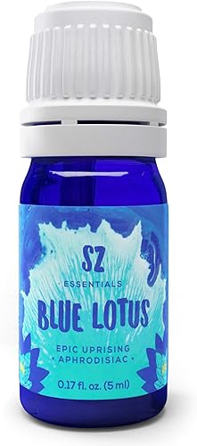 Sz Essentials Aceite esencial de loto azul, aroma divino, puro y natural, sin diluir, 0.2fl oz