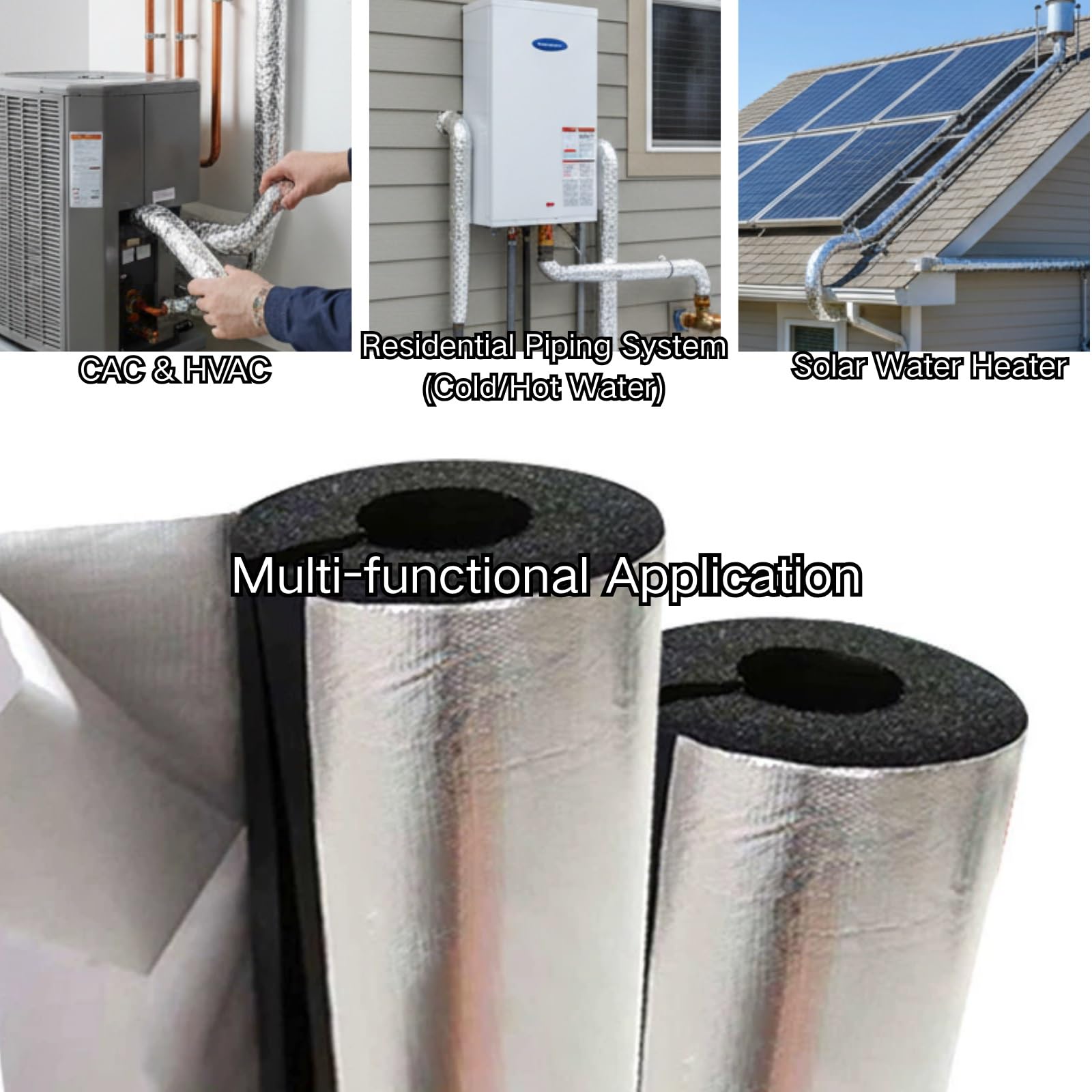 Tubo De Espuma De Aislamiento De Exteriores Tuberías, Aislamiento De Tuberias para Autoadhesivo, Ignífugo De Coquilla Aislante para Tubos De Agua Y Calefacción Di 22mm(ID219mm x T50mm x L0.9m)