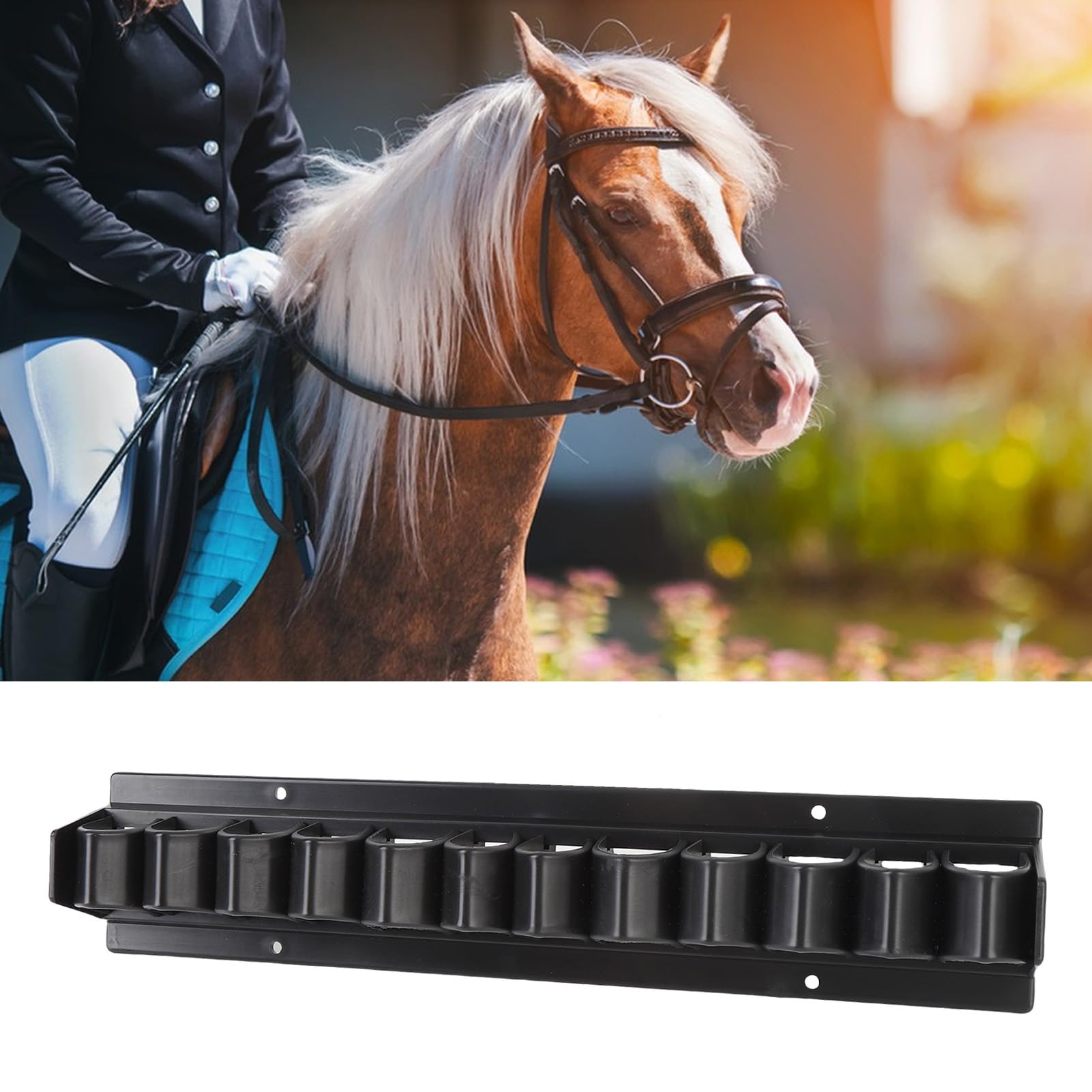 Fockety Support pour cravache de Cheval, Support Mural pour cravache et Fouet de 12,2 Pouces pour Chevaux, Organisateur de Rangement pour écuries, Peut contenir jusqu'à 12 cravaches