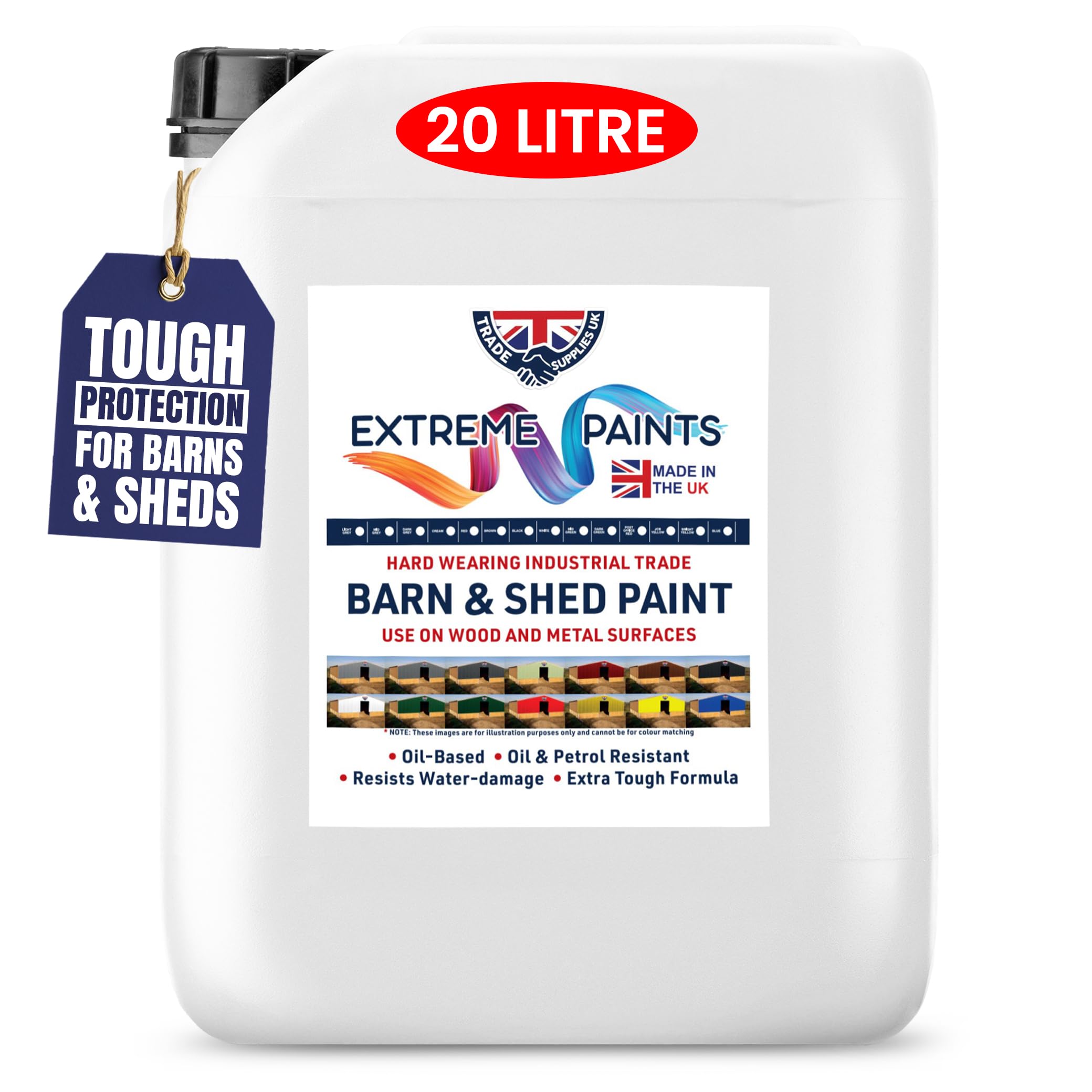 TRADE SUPPLIES UK - Extreme Barn And Shed Paint Oil Based - Rust Inhibiting, Long-Lasting Gloss for Wood & Metal Surfaces - BLUE, 20L