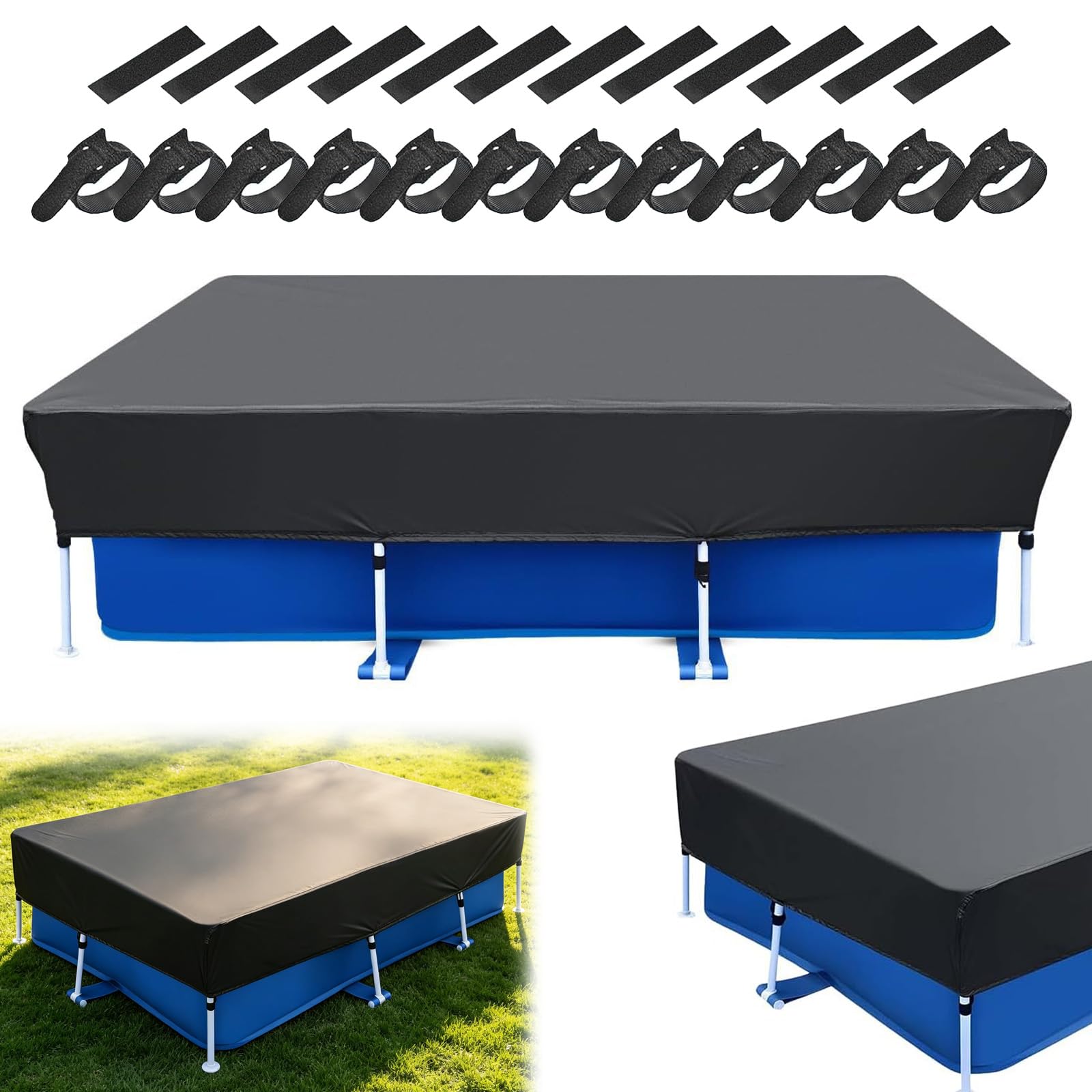 Copertura per Piscina Rettangolare,Telone per Piscina Rettangolare 300x200cm,Copertur Pieghevole per Piscin,Copertura per Piscina per Piscine Rettangolari,Adatto per Estate e Inverno